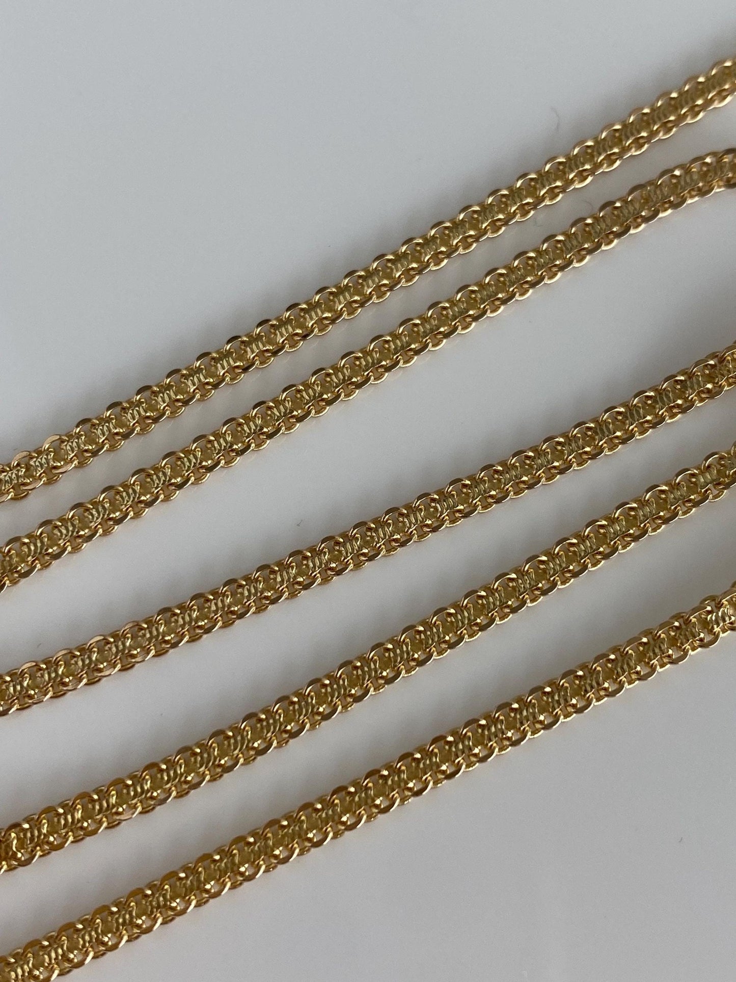 Vintage Solid 14k Yellow Gold Bismark Chain Necklace - 18 inches