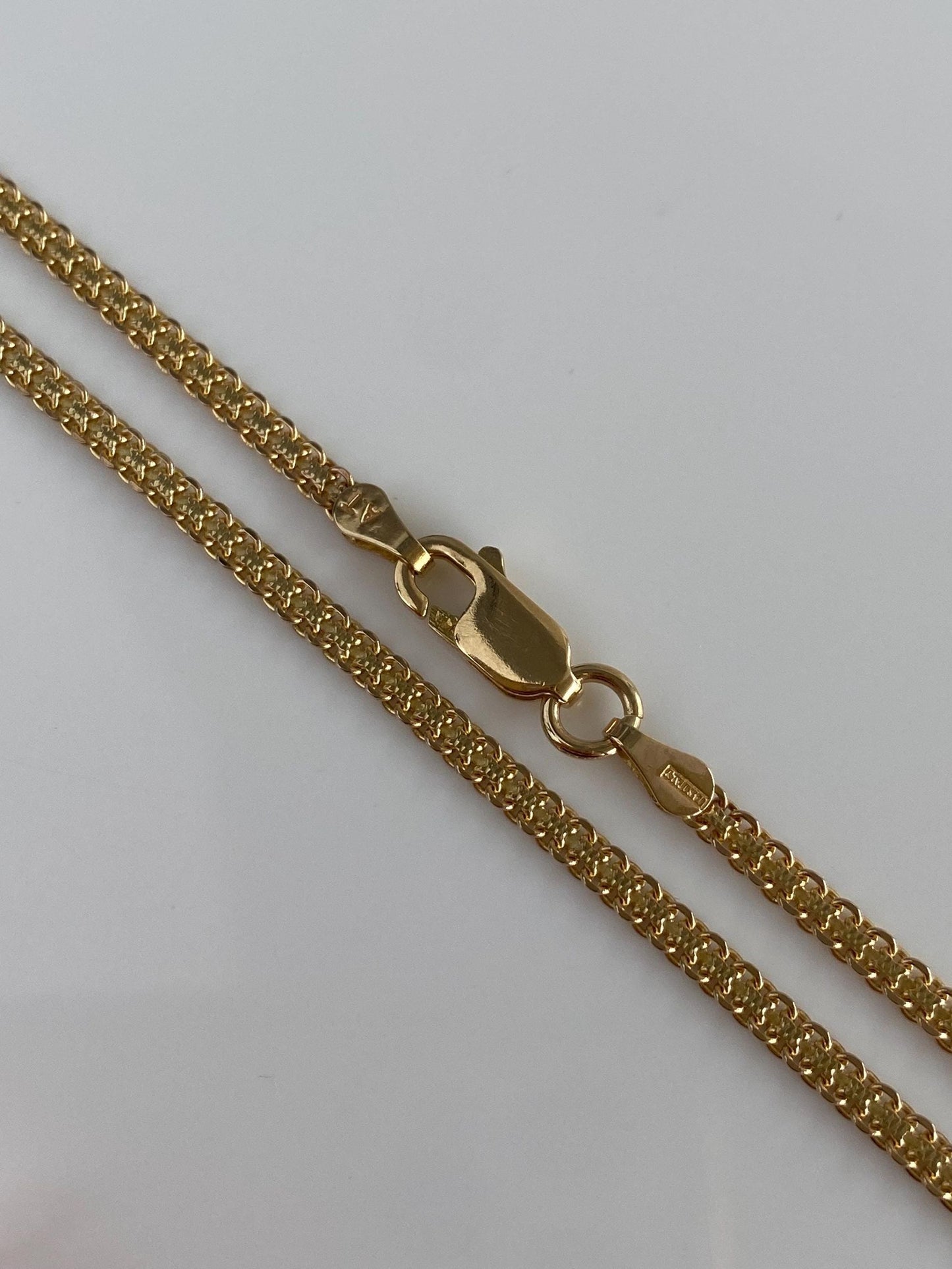 Vintage Solid 14k Yellow Gold Bismark Chain Necklace - 18 inches