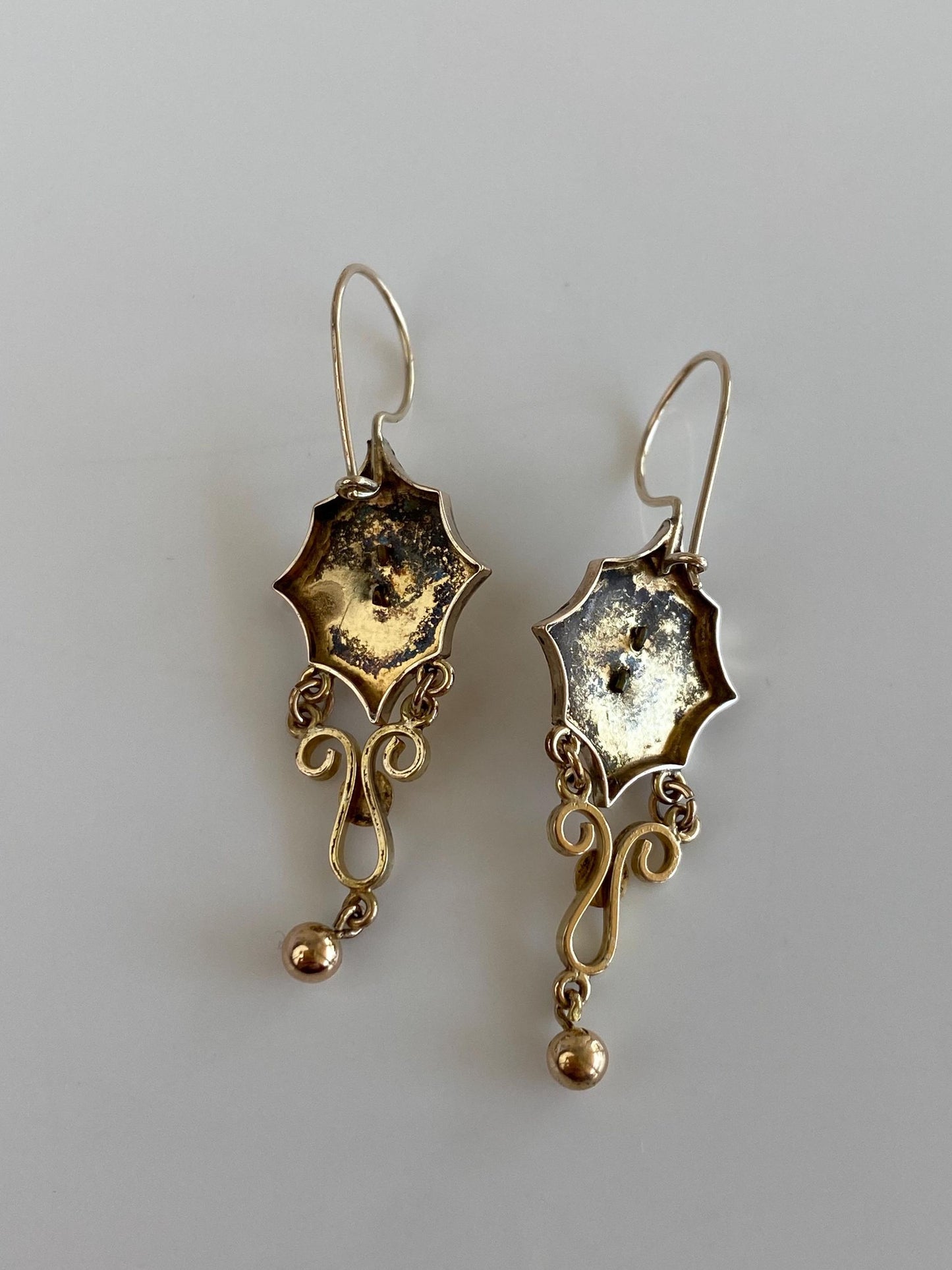Vintage Solid 10k Yellow Gold Dangle Earrings