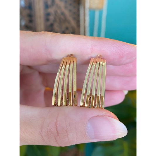 Vintage 14k Yellow Gold Layered Earring Jackets
