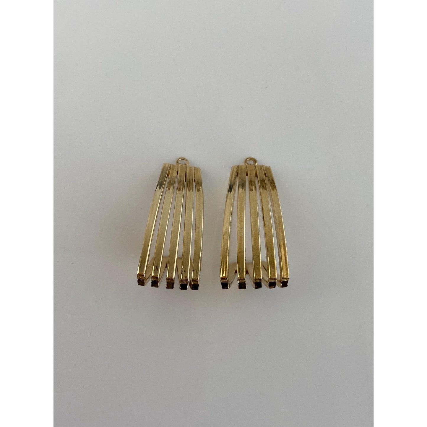 Vintage 14k Yellow Gold Layered Earring Jackets