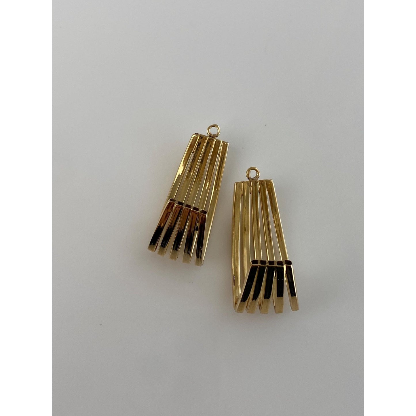 Vintage 14k Yellow Gold Layered Earring Jackets