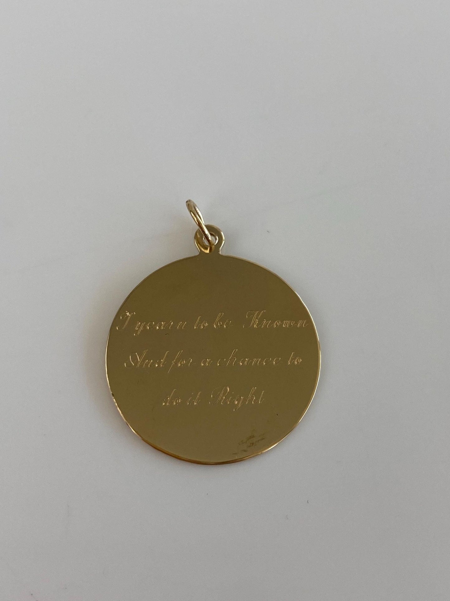 Vintage Solid 14k Yellow Gold Engraved Poem Charm