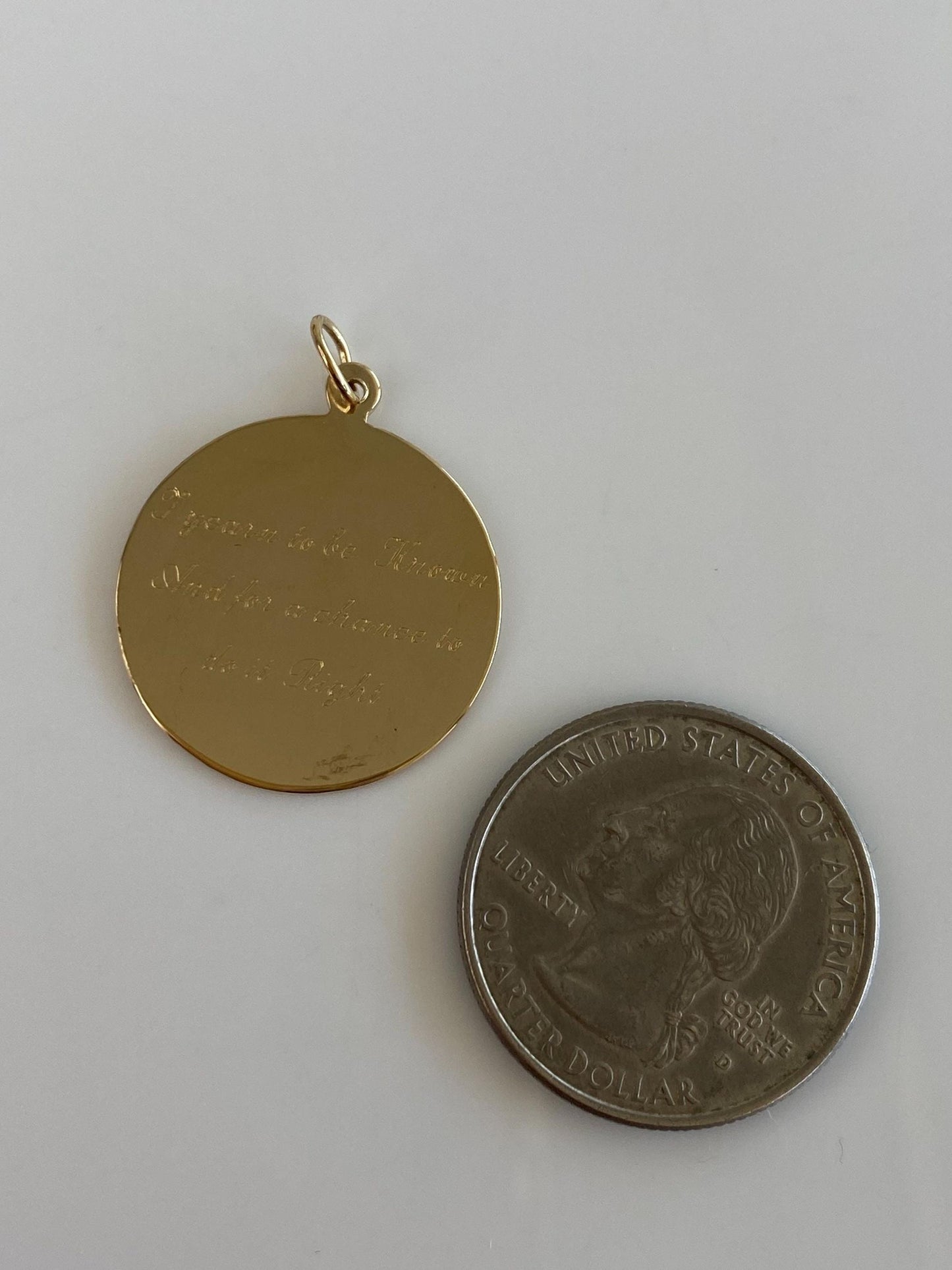 Vintage Solid 14k Yellow Gold Engraved Poem Charm