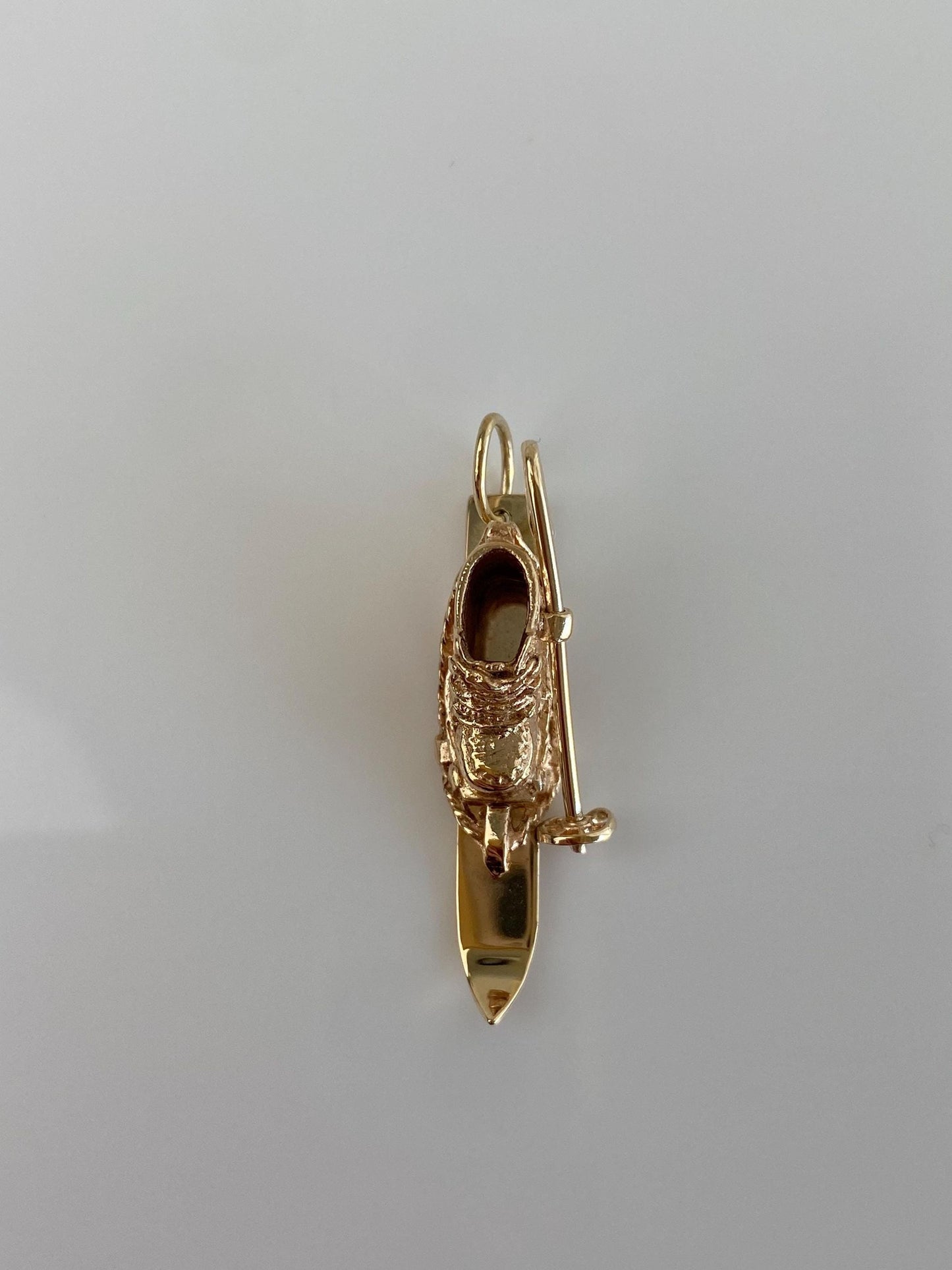 Vintage Solid 14k Yellow Gold Ski Boot Charm