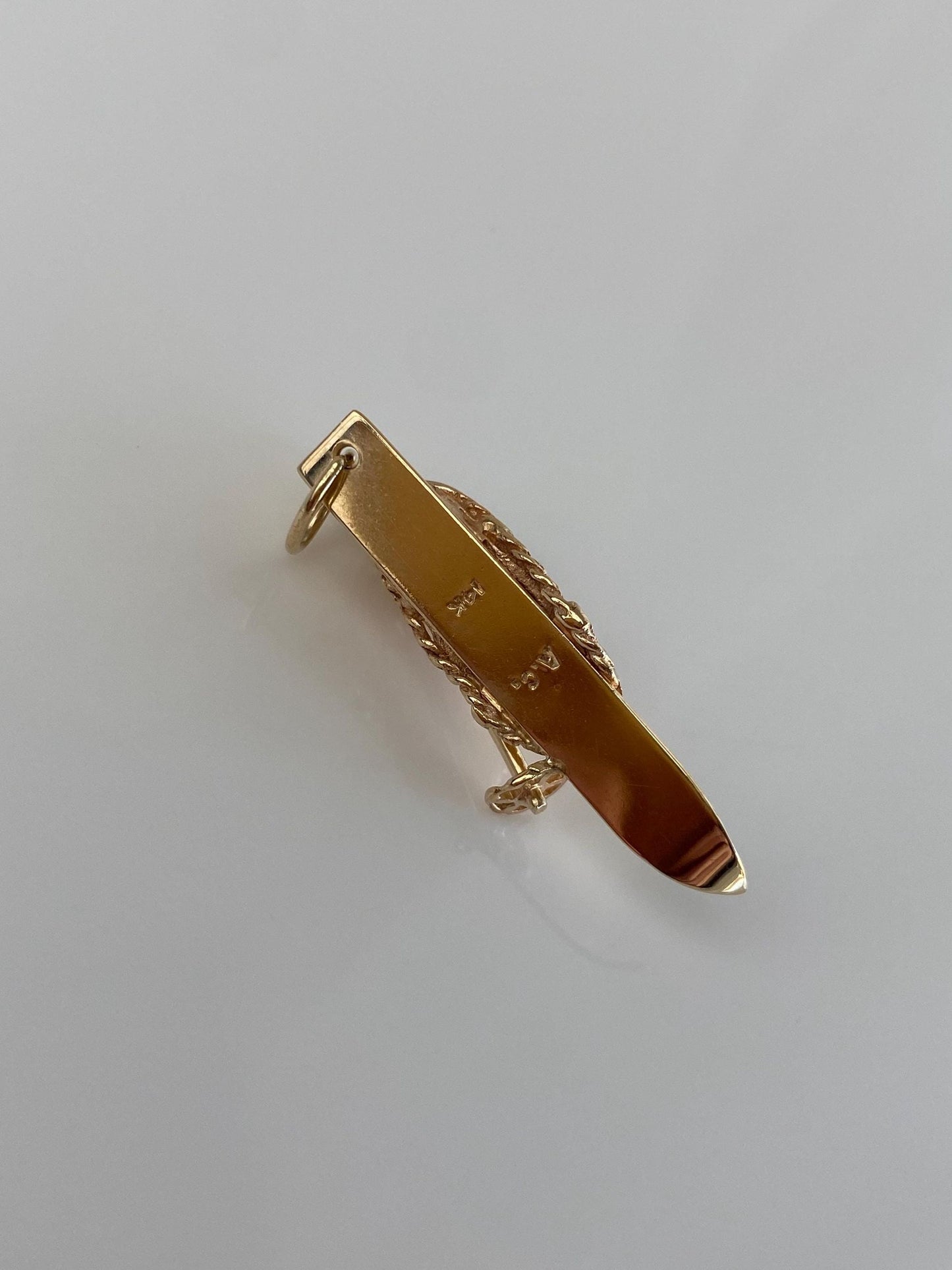 Vintage Solid 14k Yellow Gold Ski Boot Charm