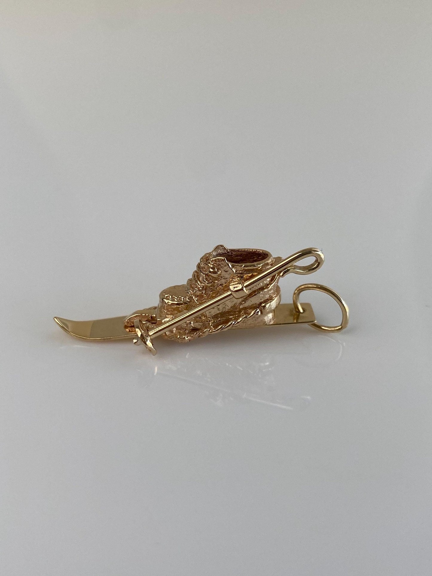 Vintage Solid 14k Yellow Gold Ski Boot Charm