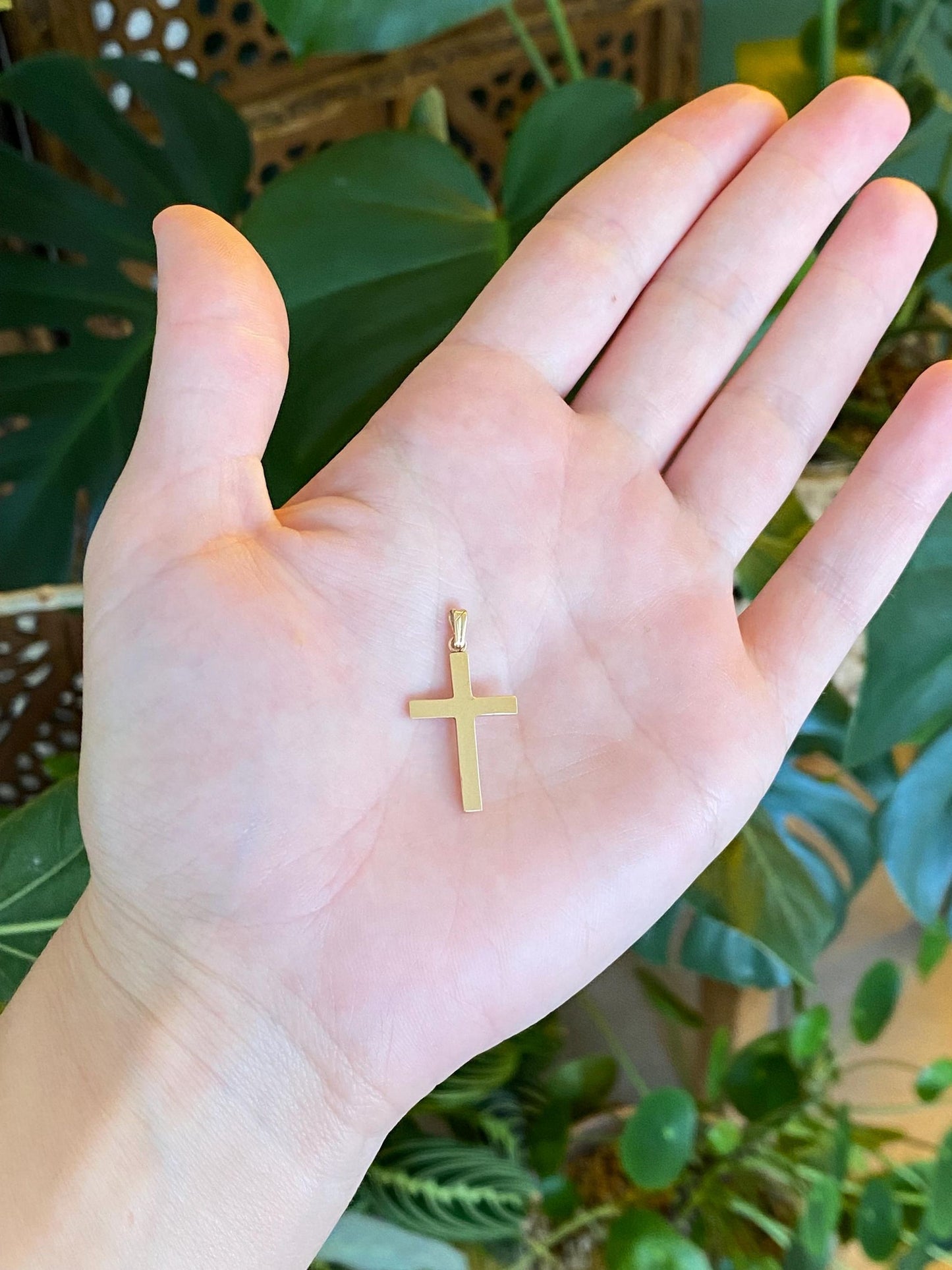 Vintage 10k Yellow Gold Cross Charm