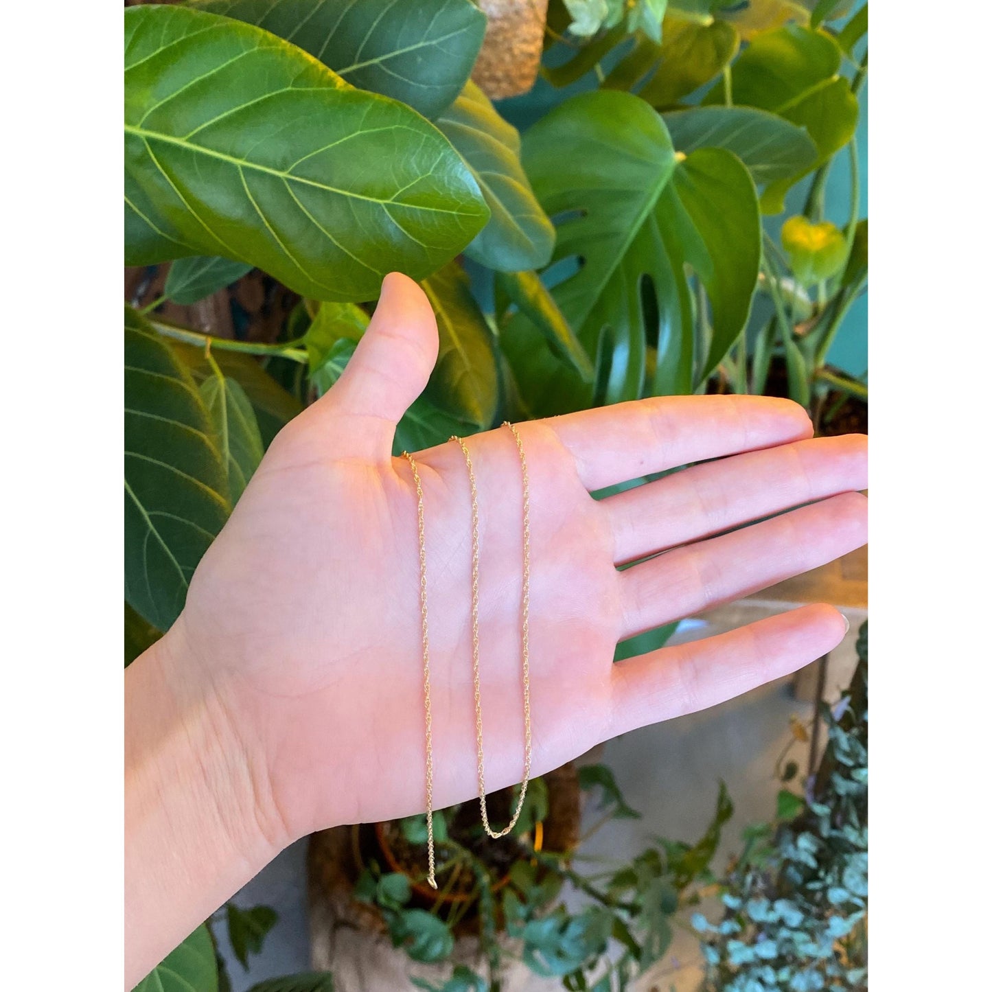 Vintage Solid 14k Yellow Gold Chain Necklace - 18 inches