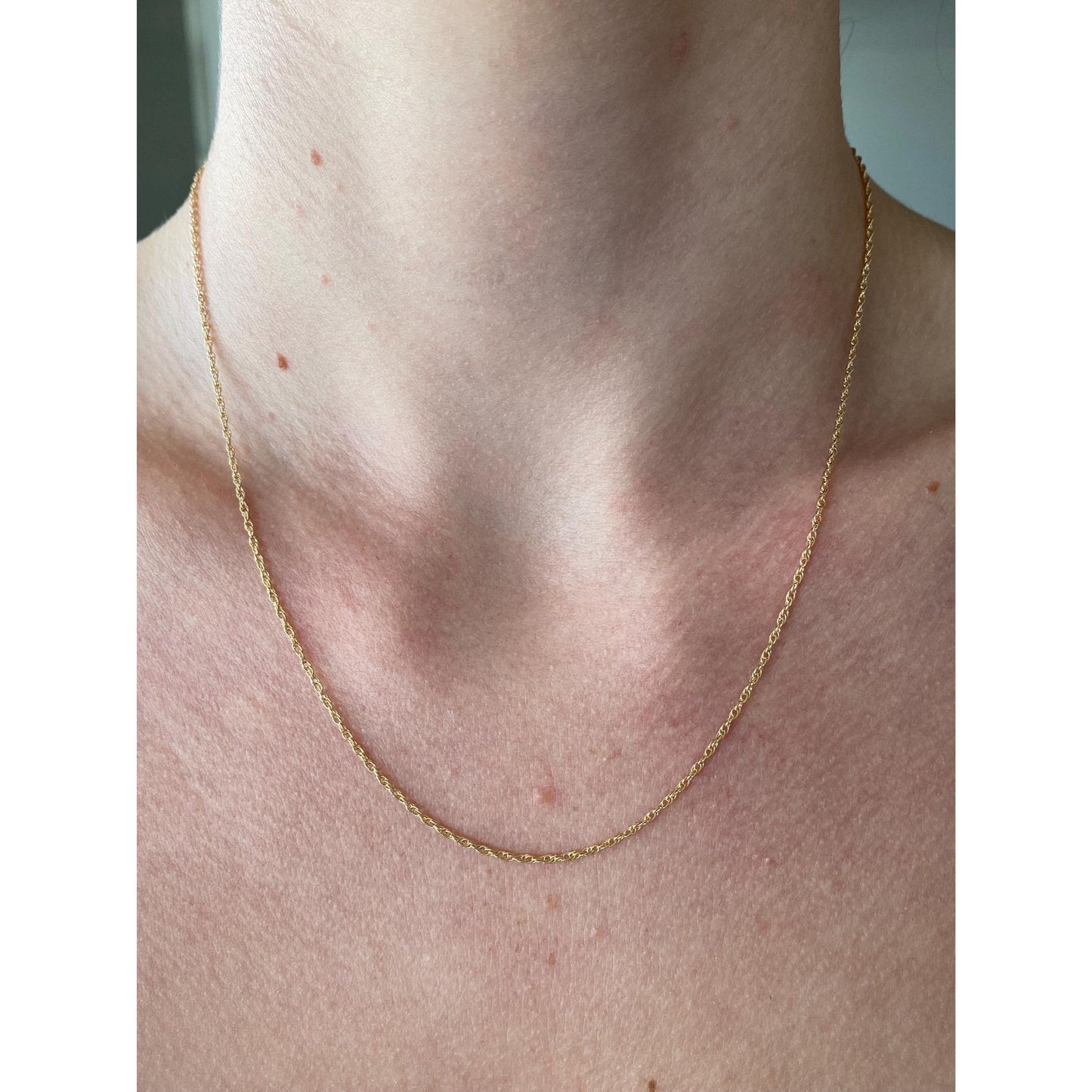 Vintage Solid 14k Yellow Gold Chain Necklace - 18 inches