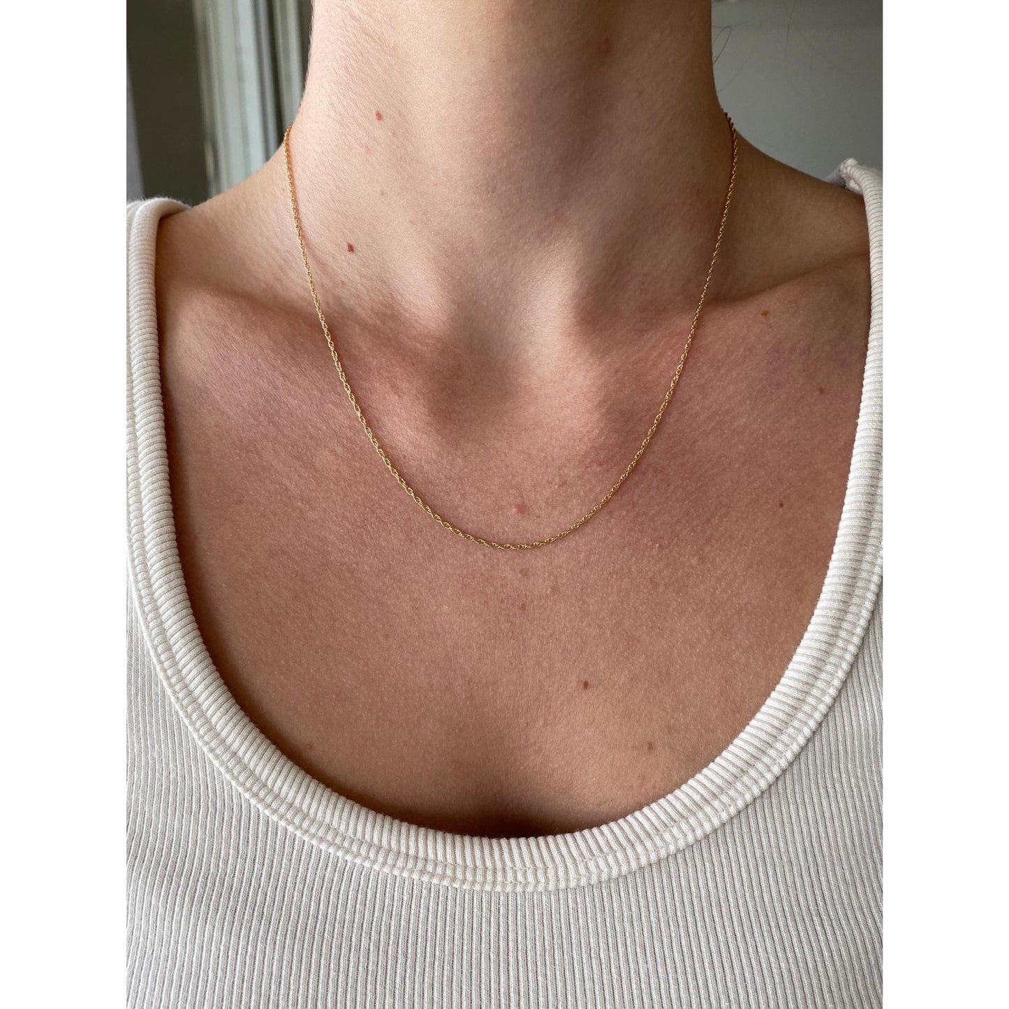 Vintage Solid 14k Yellow Gold Chain Necklace - 18 inches