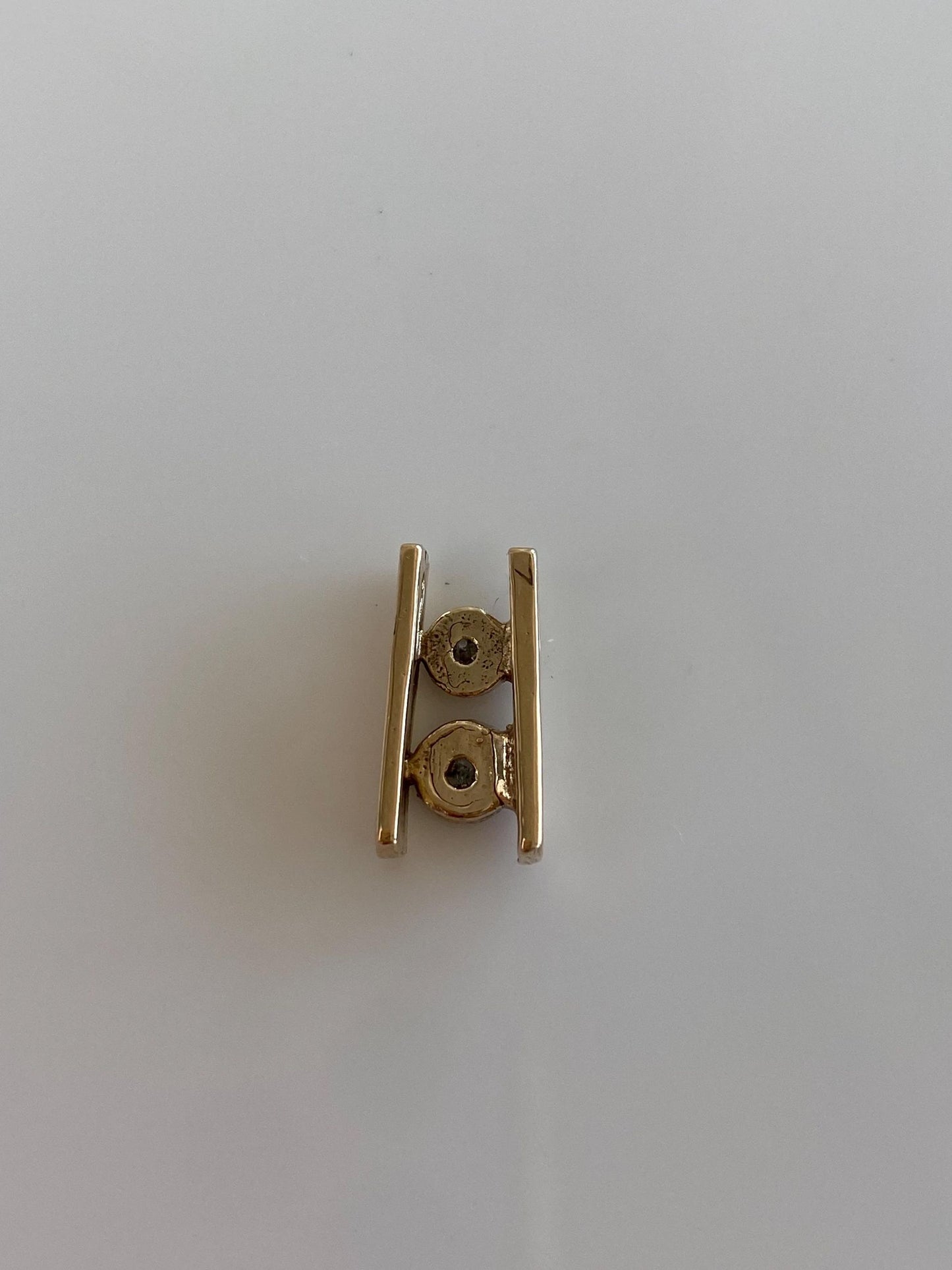 Vintage Solid 14k Yellow Gold Diamonds Slide Charm