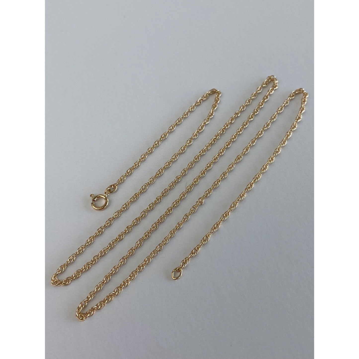 Vintage Solid 14k Yellow Gold Dainty Chain Necklace - 18 inches