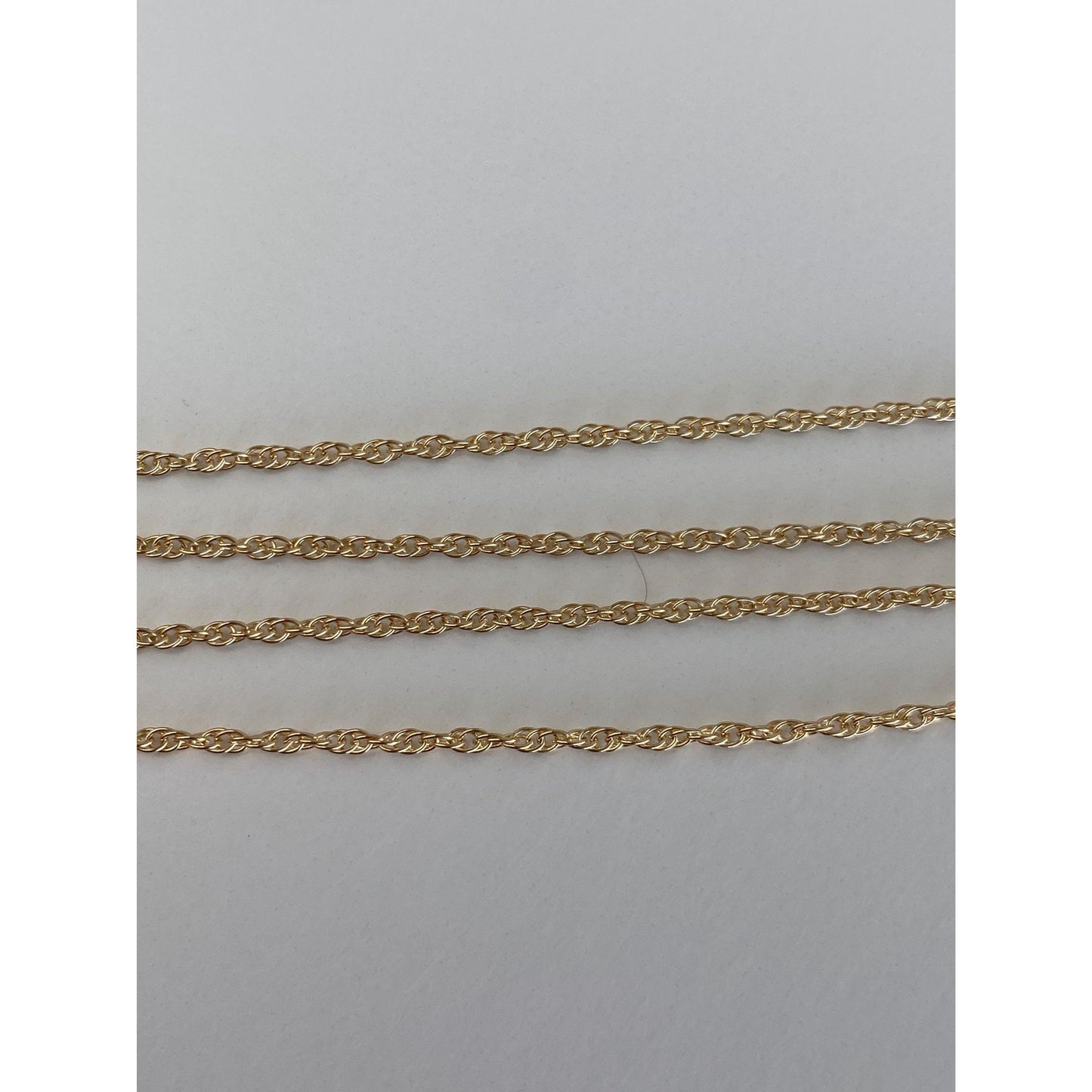 Vintage Solid 14k Yellow Gold Dainty Chain Necklace - 18 inches