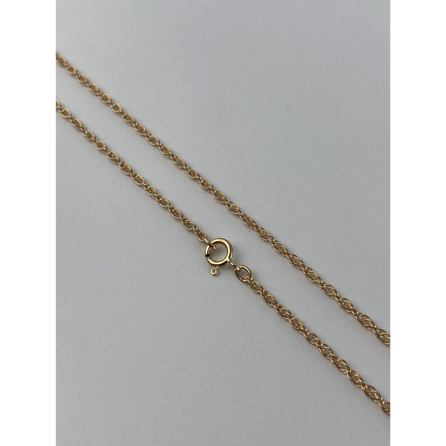 Vintage Solid 14k Yellow Gold Dainty Chain Necklace - 18 inches