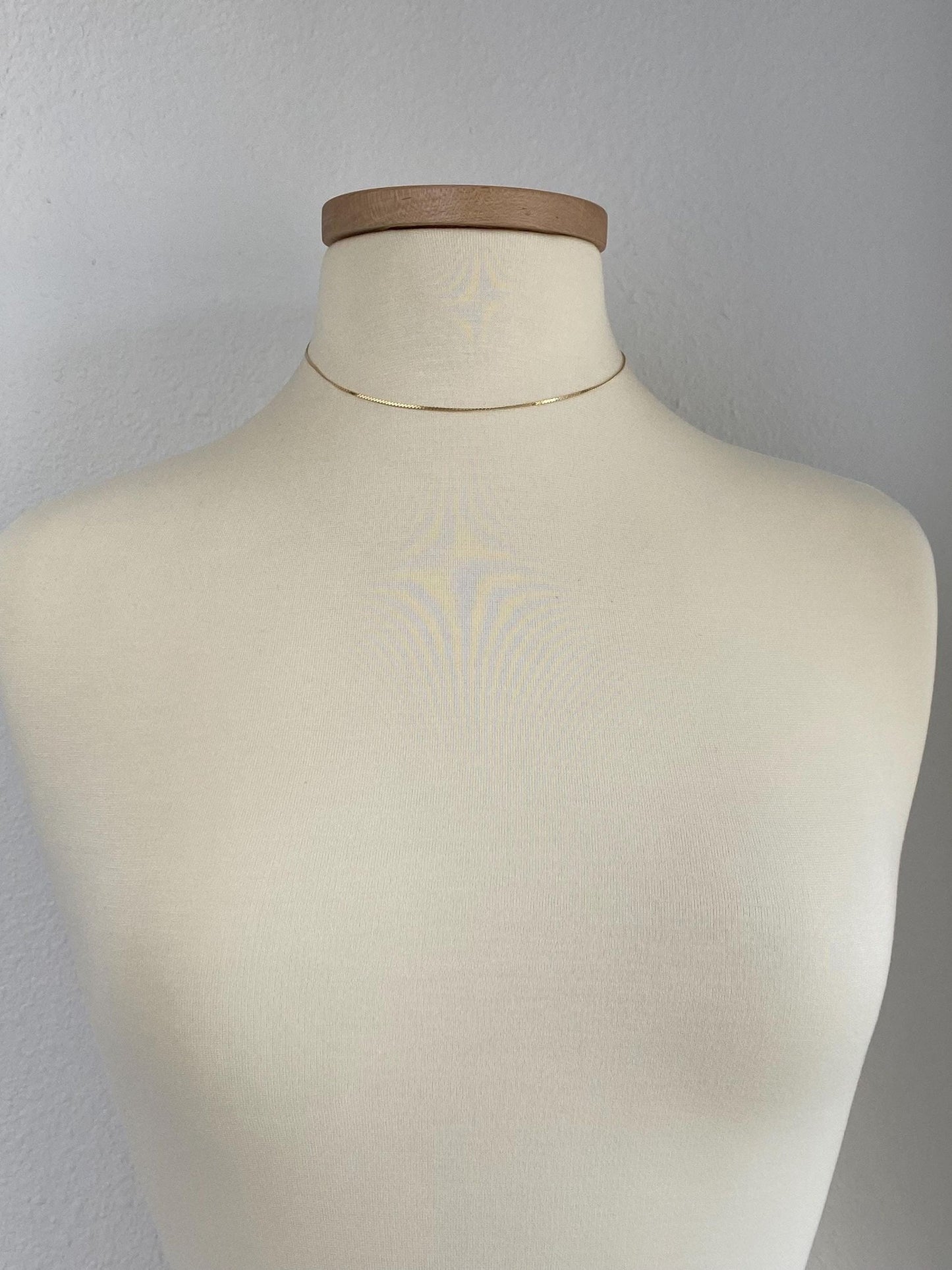 Vintage Solid 14k Yellow Gold Serpentine Chain Necklace - 15.25 inches