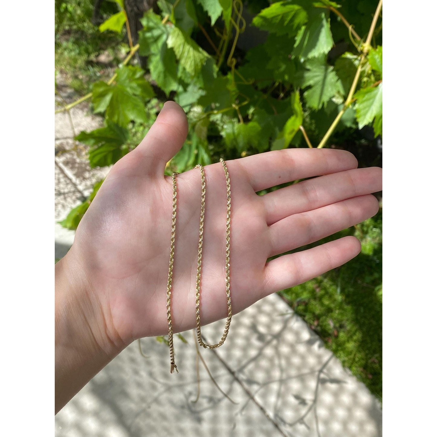 Vintage Solid 14k Yellow Gold Rope Chain Necklace - 15.75 inches