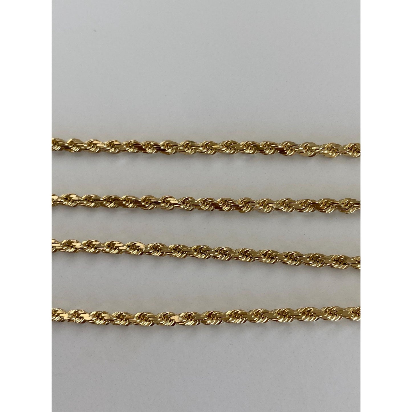 Vintage Solid 14k Yellow Gold Rope Chain Necklace - 15.75 inches