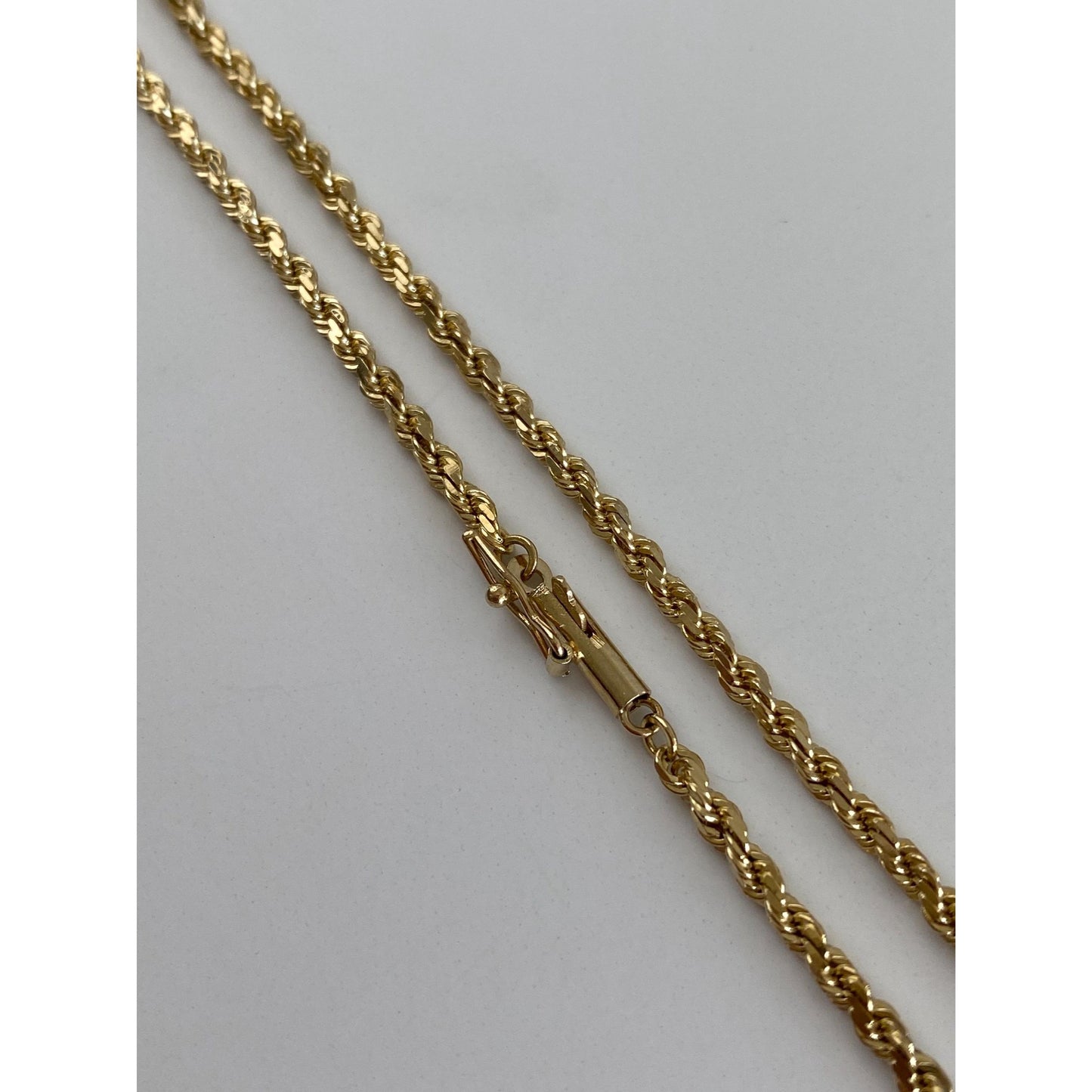 Vintage Solid 14k Yellow Gold Rope Chain Necklace - 15.75 inches