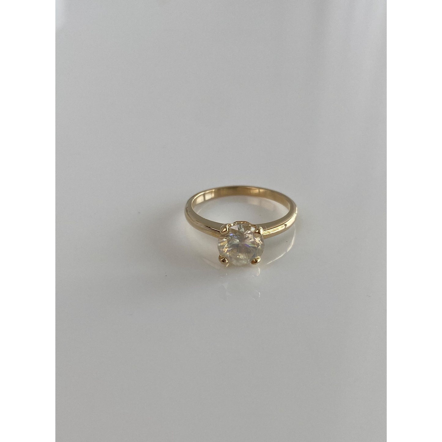 Vintage Solid 14k Yellow Gold Aura Quartz Ring - Size 4.75