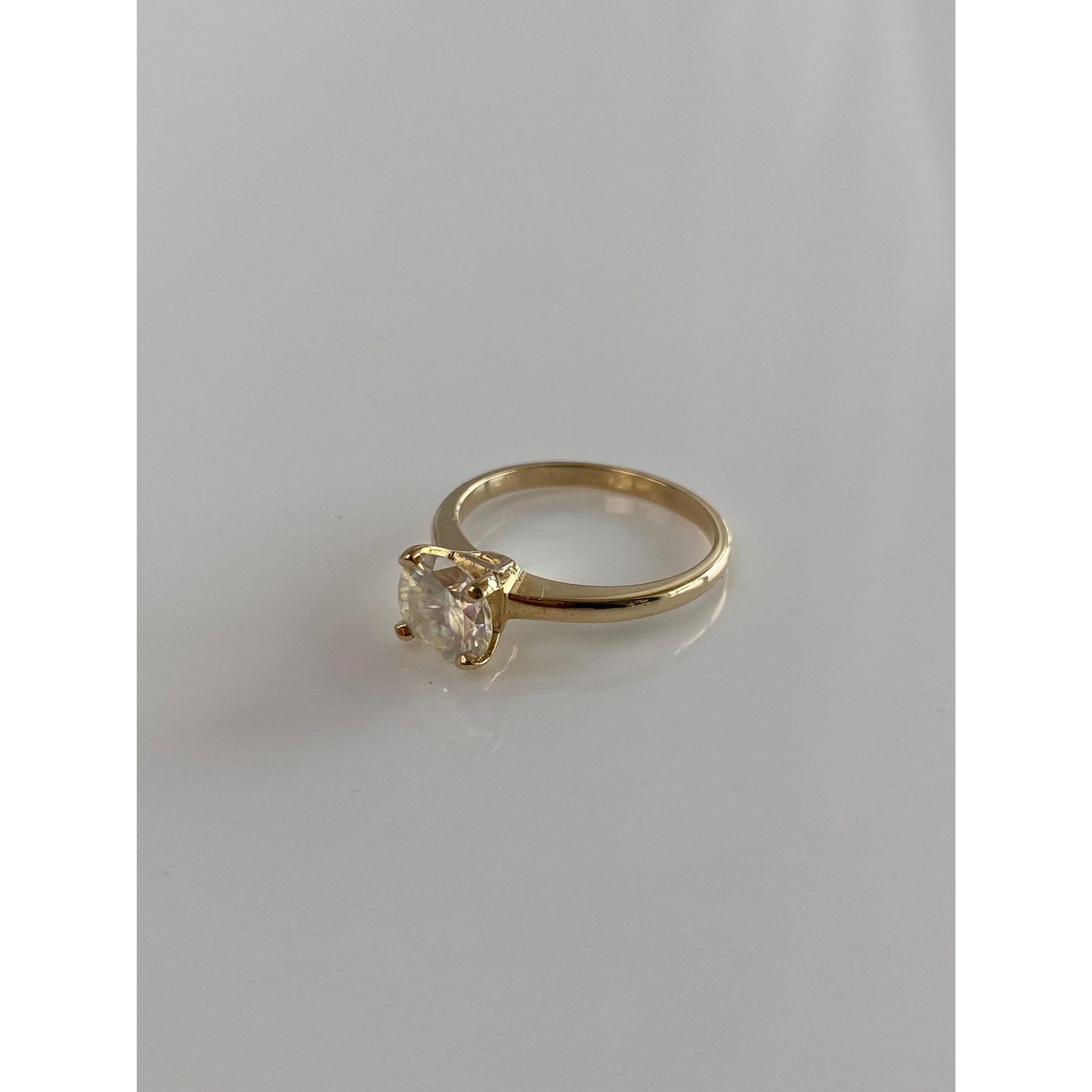 Vintage Solid 14k Yellow Gold Aura Quartz Ring - Size 4.75