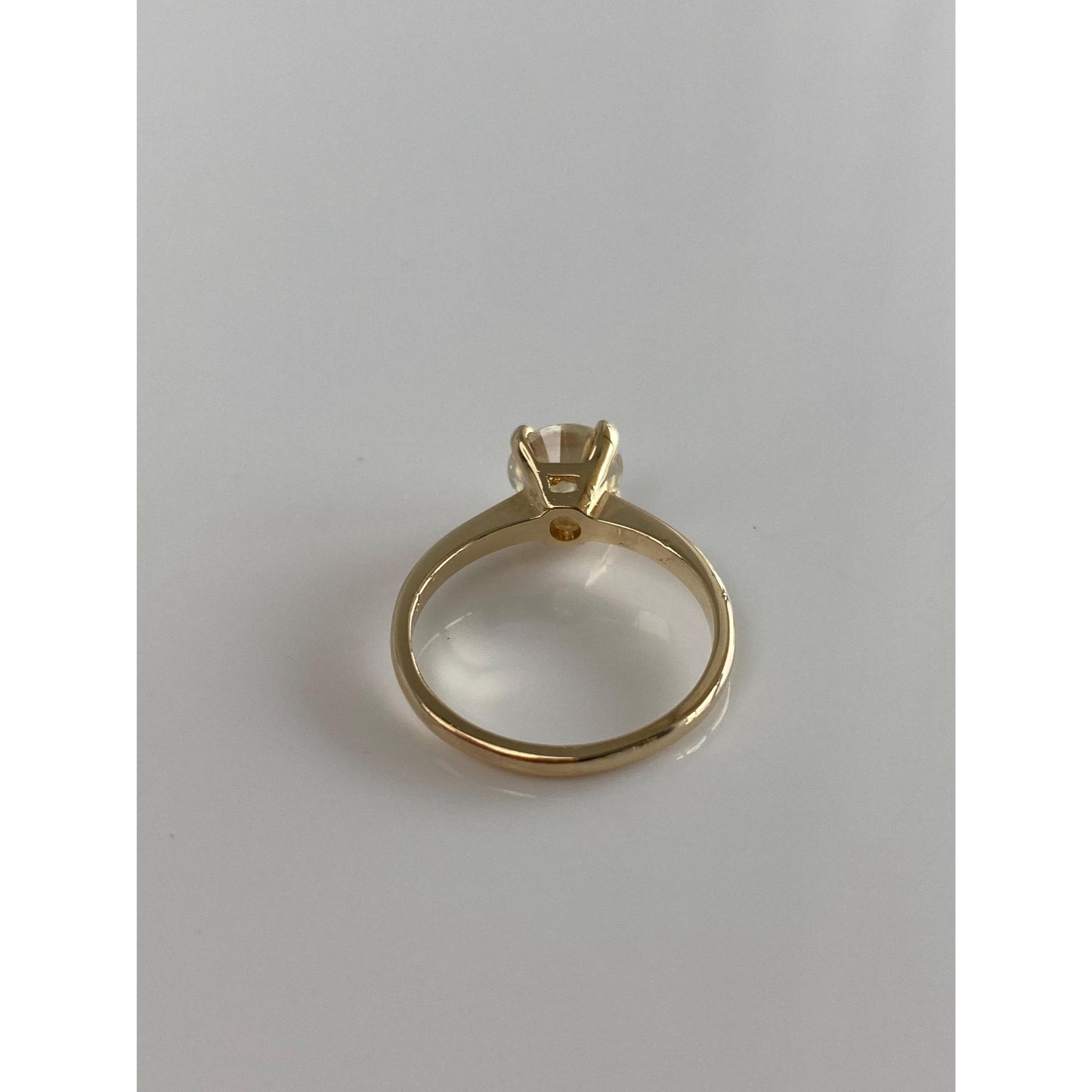 Vintage Solid 14k Yellow Gold Aura Quartz Ring - Size 4.75