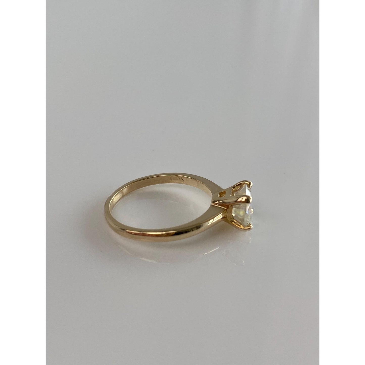 Vintage Solid 14k Yellow Gold Aura Quartz Ring - Size 4.75