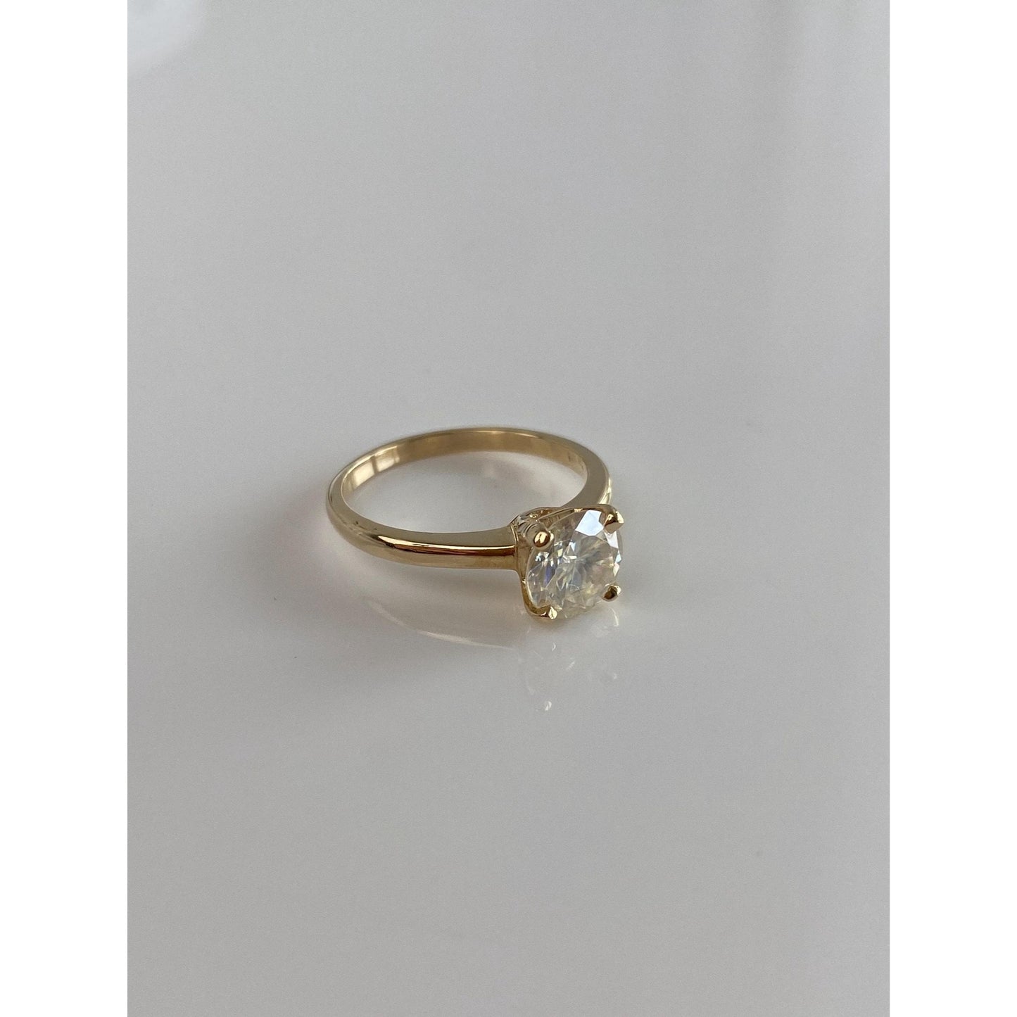 Vintage Solid 14k Yellow Gold Aura Quartz Ring - Size 4.75