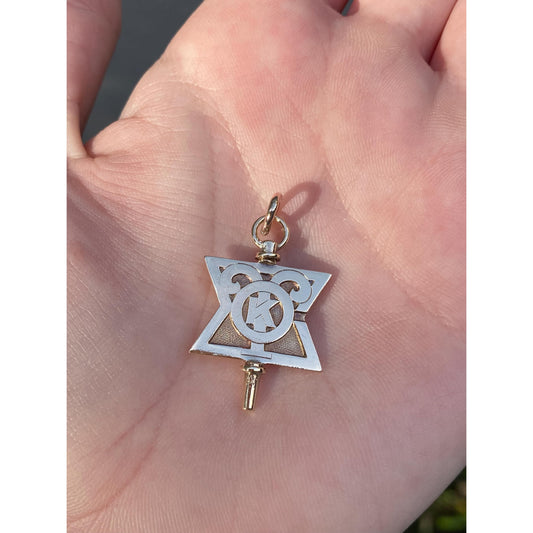 Vintage Solid 14k Yellow Gold 1957 Watch Key Charm