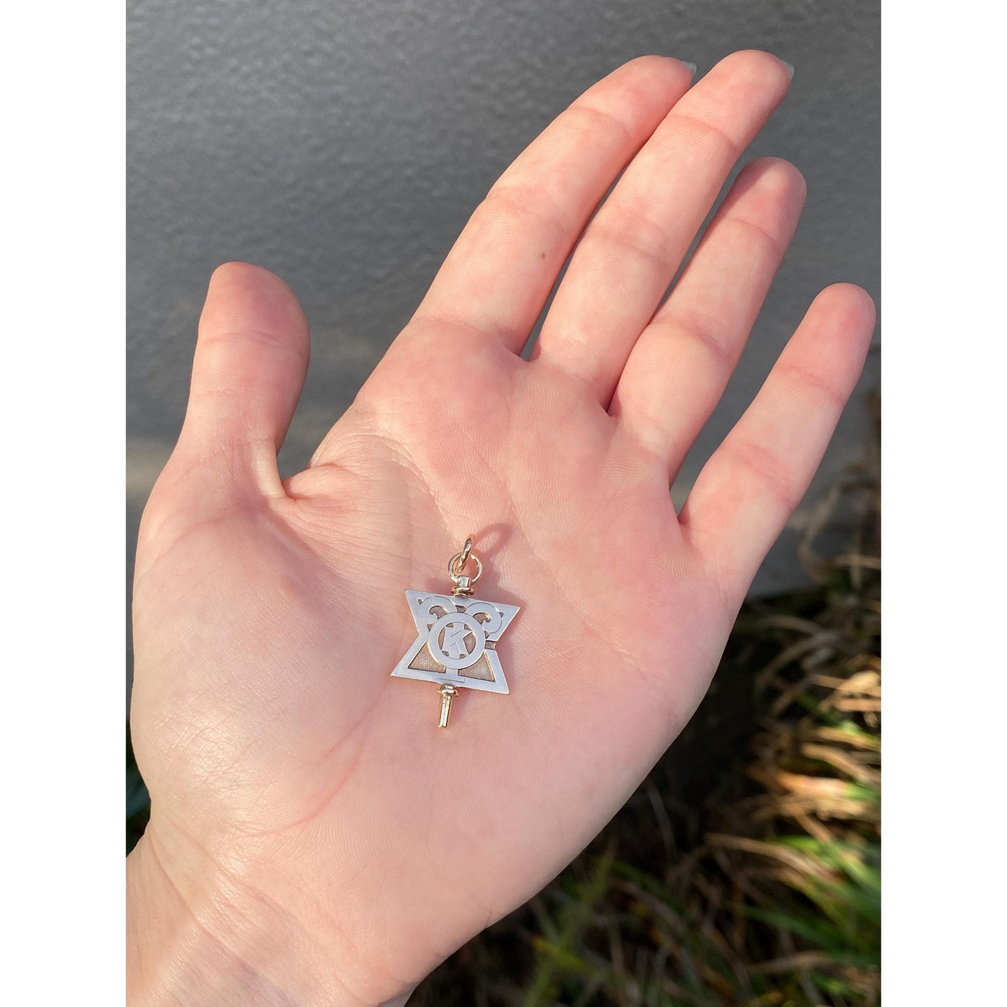 Vintage Solid 14k Yellow Gold 1957 Watch Key Charm