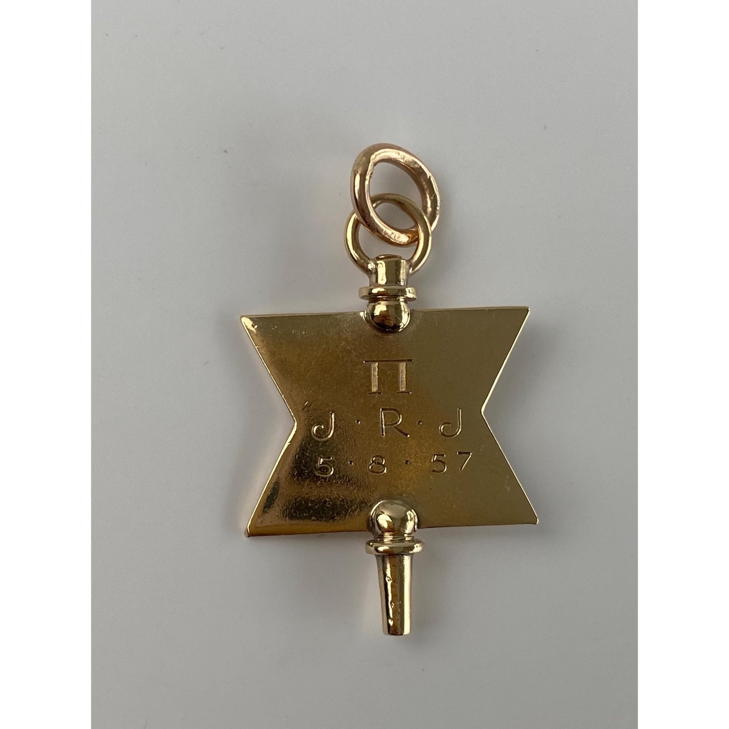 Vintage Solid 14k Yellow Gold 1957 Watch Key Charm