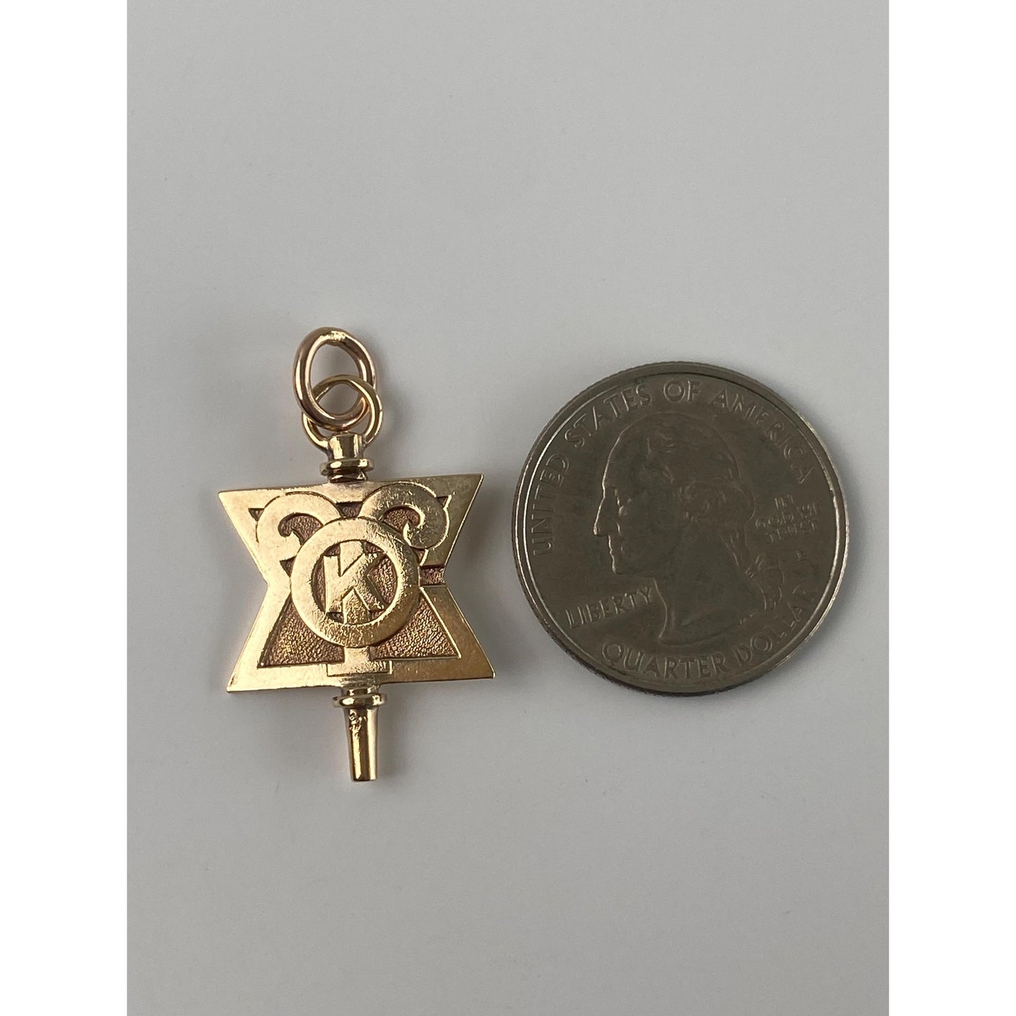 Vintage Solid 14k Yellow Gold 1957 Watch Key Charm