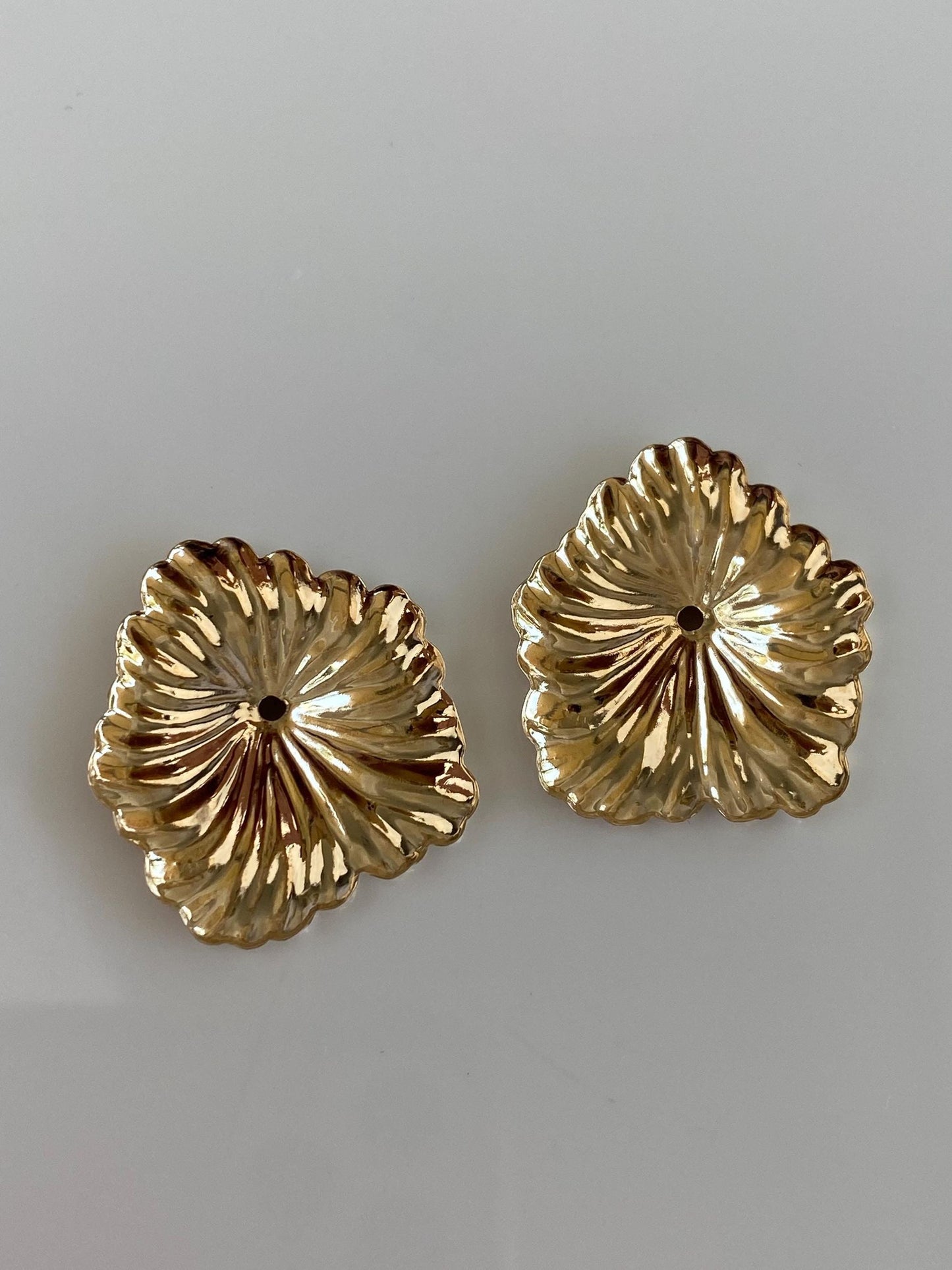 Vintage Solid 14k Yellow Gold Flower Earring Jackets