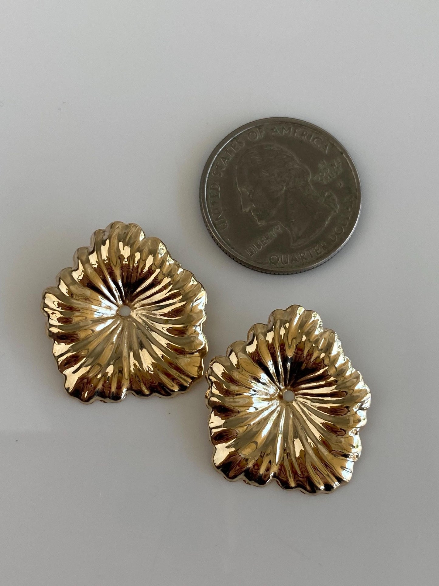 Vintage Solid 14k Yellow Gold Flower Earring Jackets