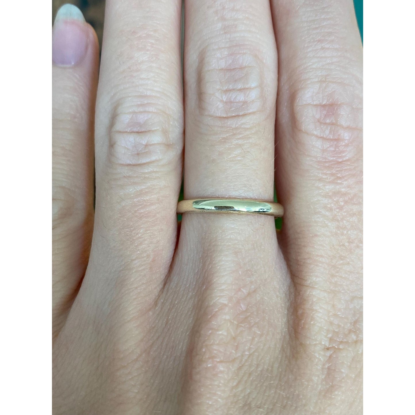 Vintage Solid 14k Yellow Gold Slim Ring Band - Size 7