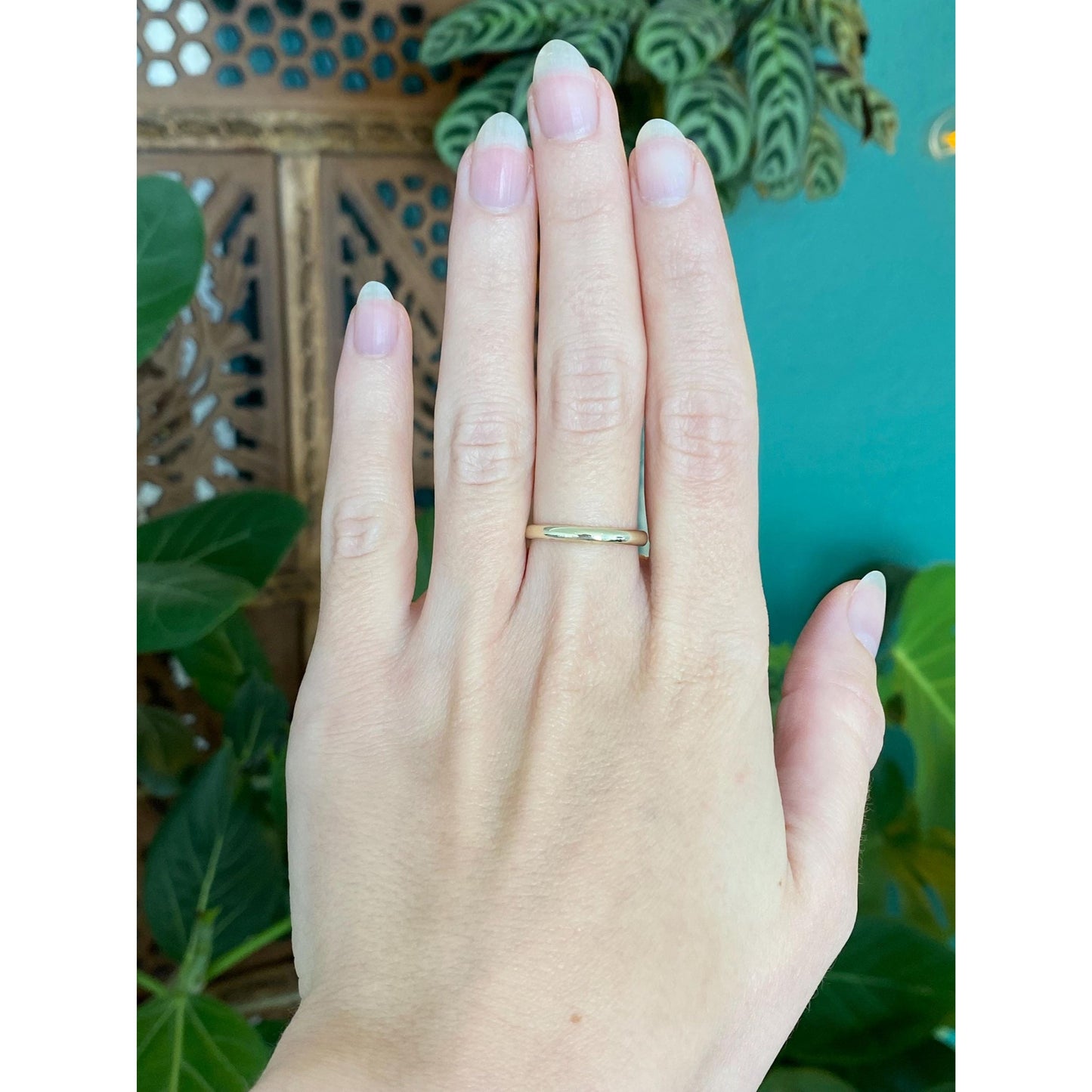 Vintage Solid 14k Yellow Gold Slim Ring Band - Size 7