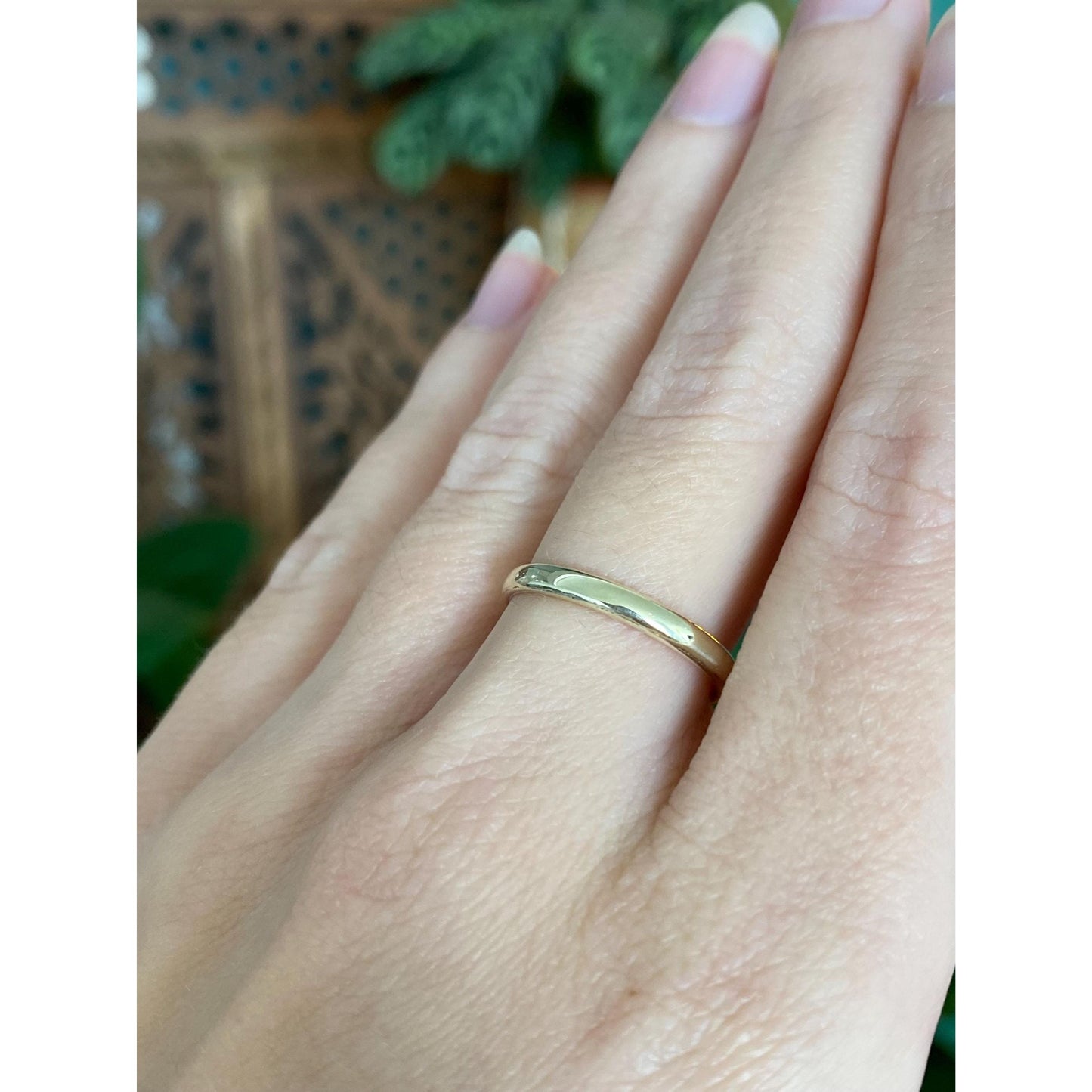 Vintage Solid 14k Yellow Gold Slim Ring Band - Size 7