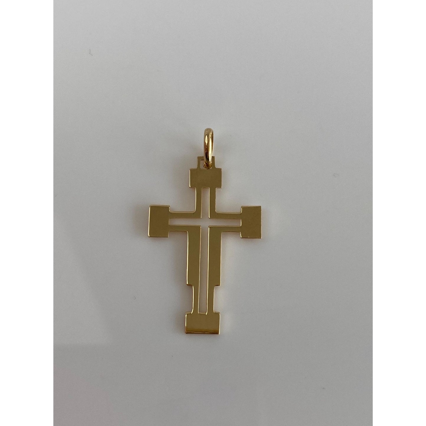 Vintage Solid 18k Yellow Gold Cross Charm
