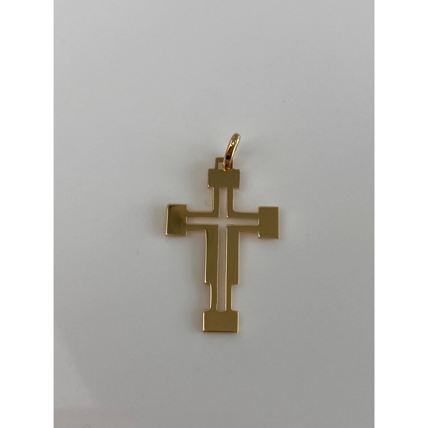 Vintage Solid 18k Yellow Gold Cross Charm