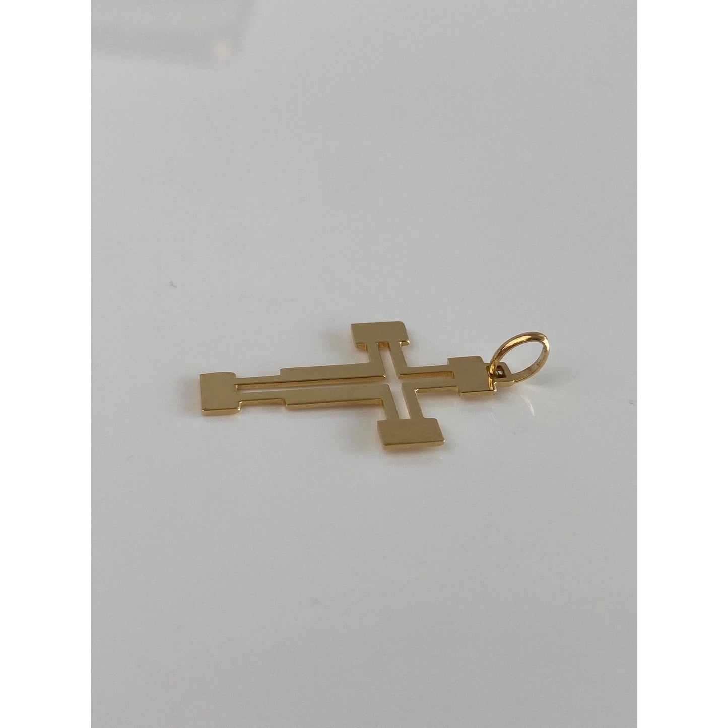 Vintage Solid 18k Yellow Gold Cross Charm