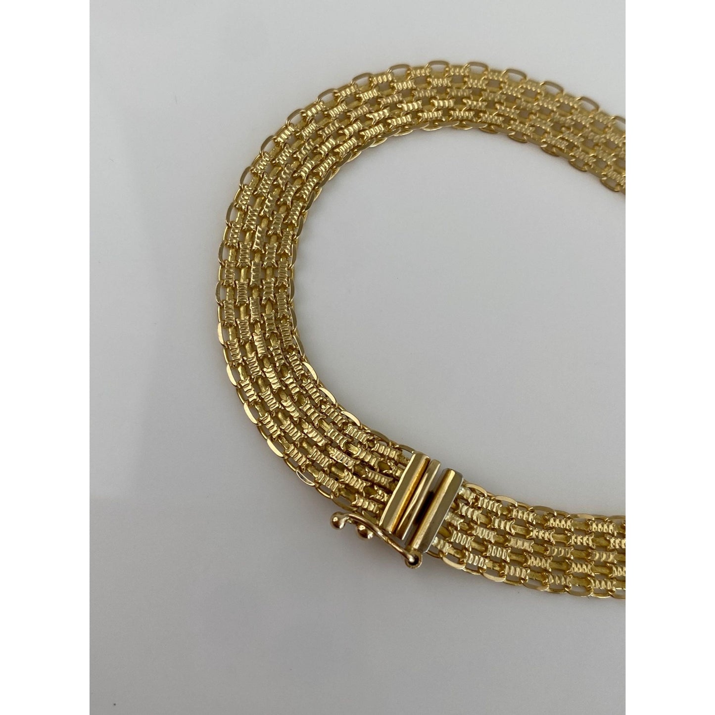 Vintage Solid 14k Yellow Gold Bismark Chain Bracelet - 7 inches