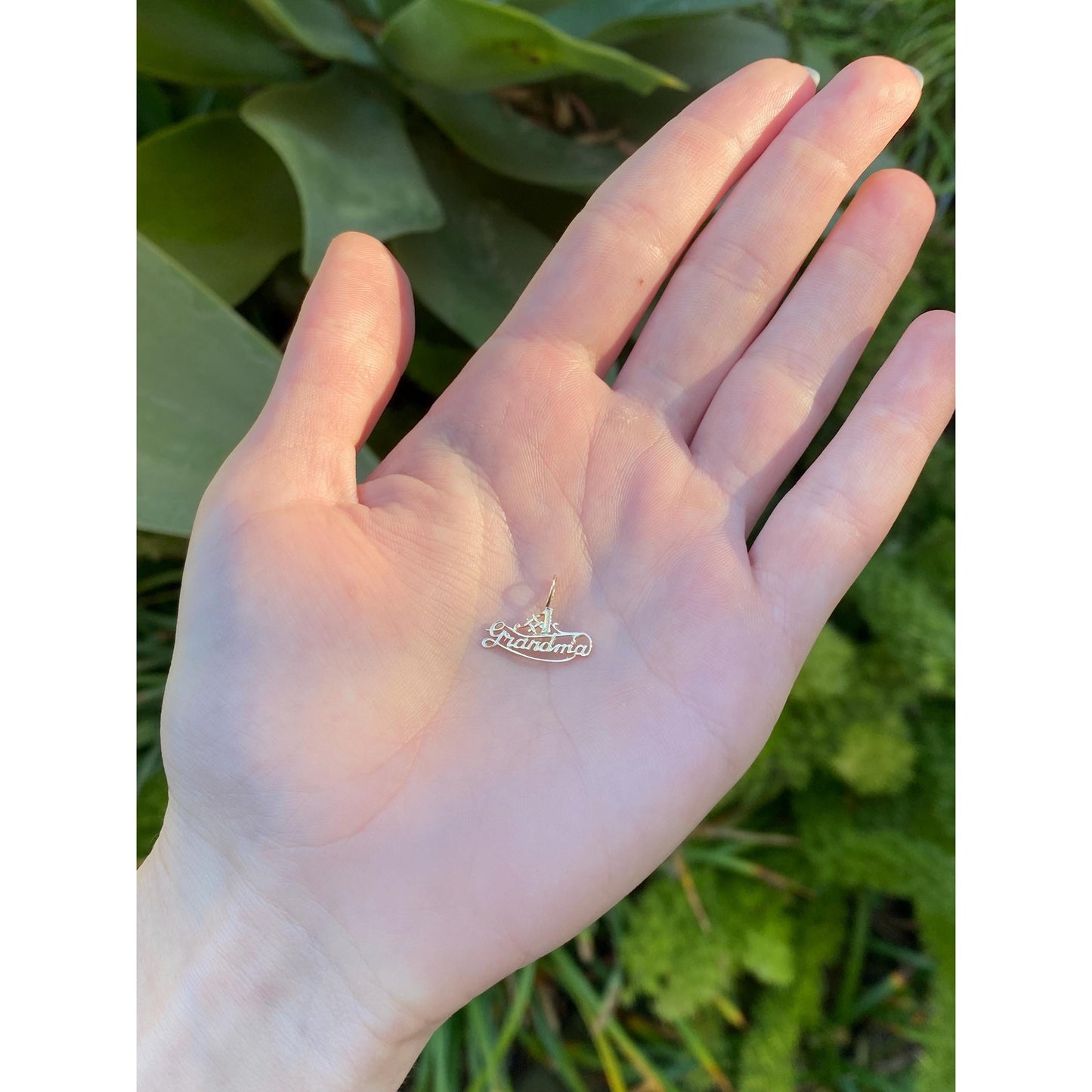Vintage Solid 14k Yellow Gold '#1 Grandma' Charm