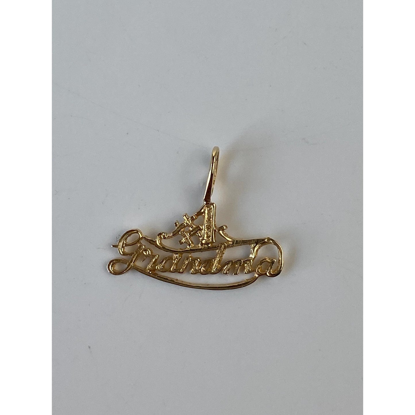 Vintage Solid 14k Yellow Gold '#1 Grandma' Charm