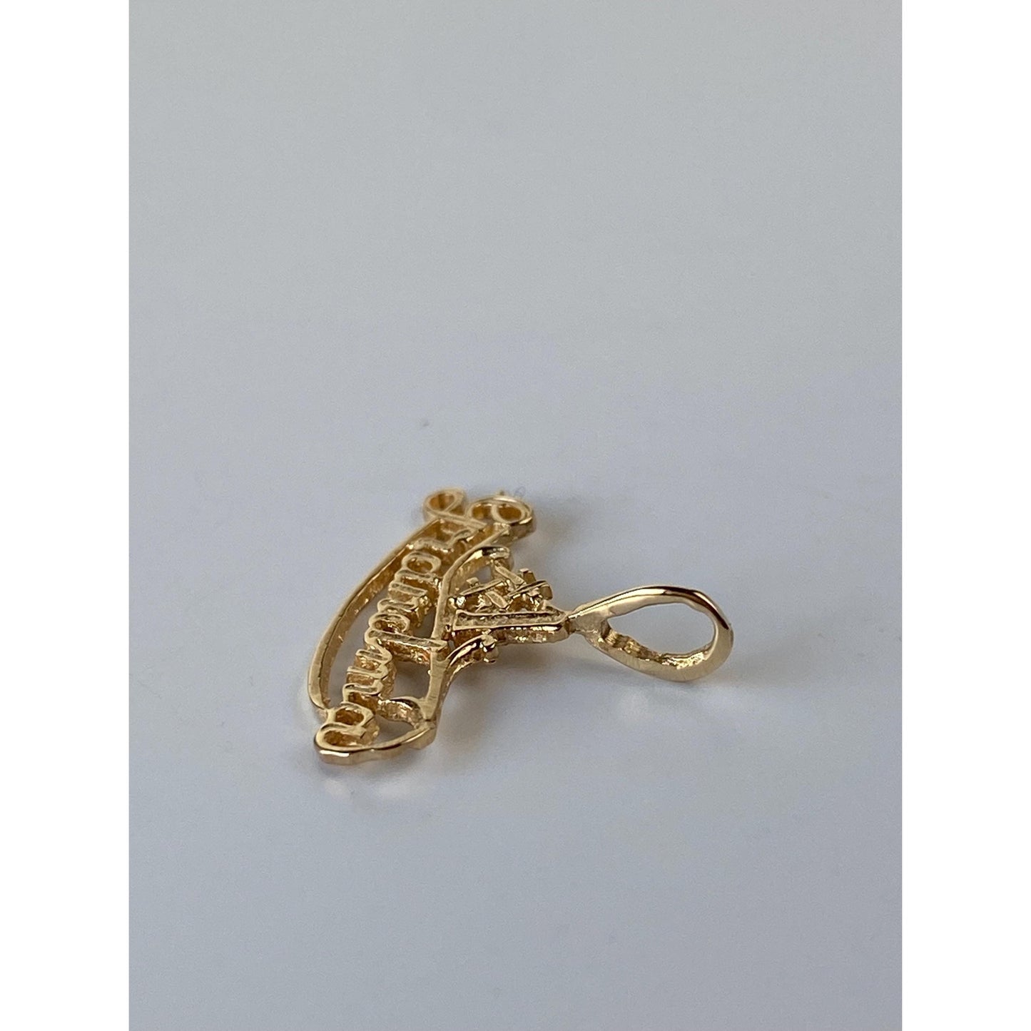 Vintage Solid 14k Yellow Gold '#1 Grandma' Charm