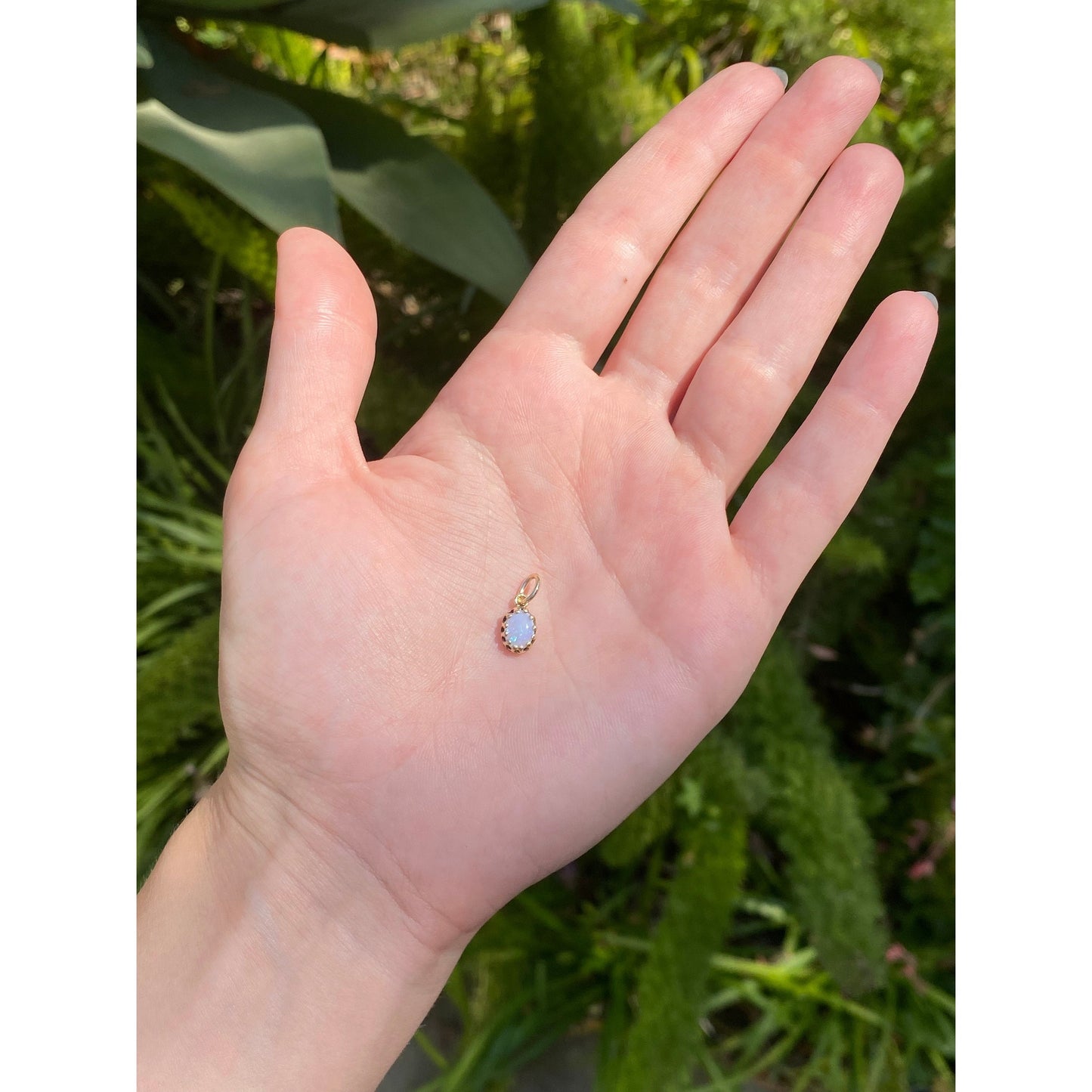 Vintage Solid 14k Yellow Gold Opal Charm