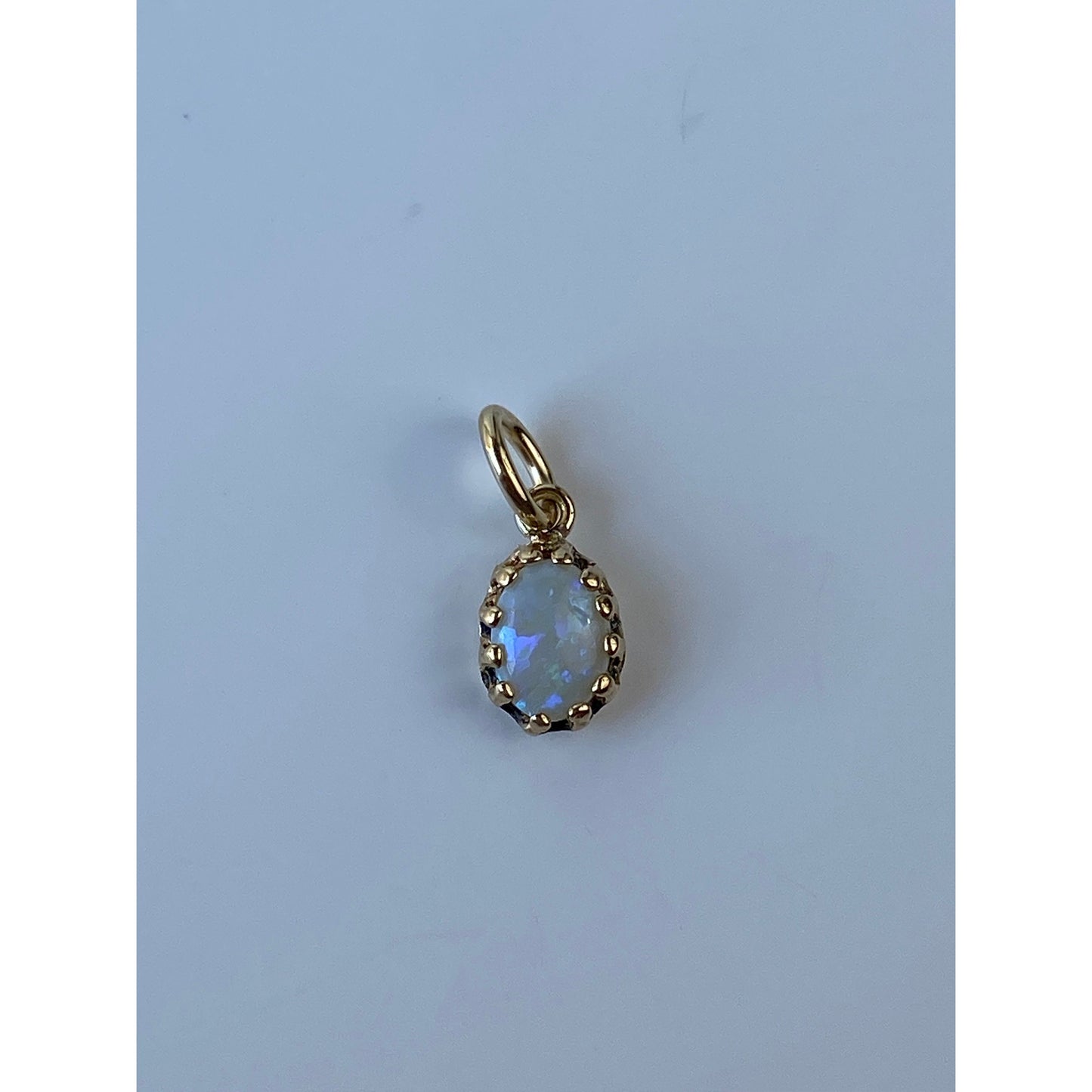Vintage Solid 14k Yellow Gold Opal Charm