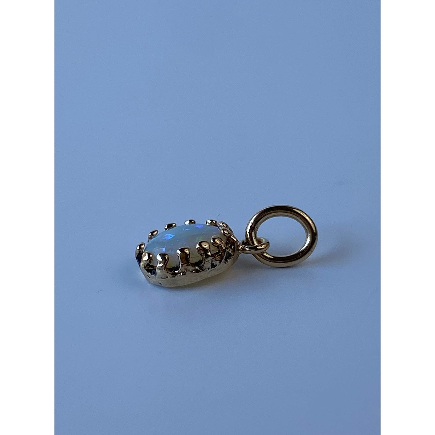 Vintage Solid 14k Yellow Gold Opal Charm