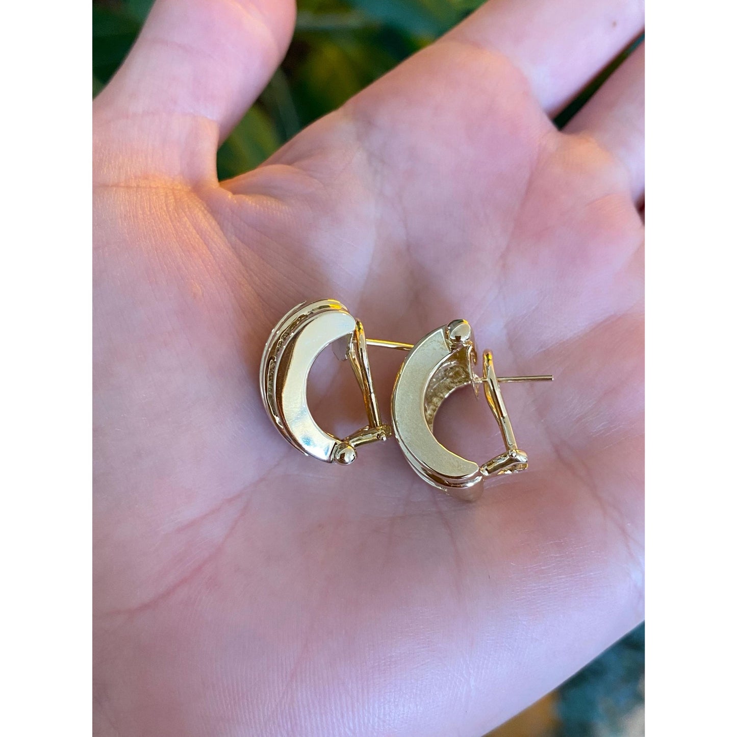 Vintage Solid 14k Yellow Gold Diamond Drop Earrings