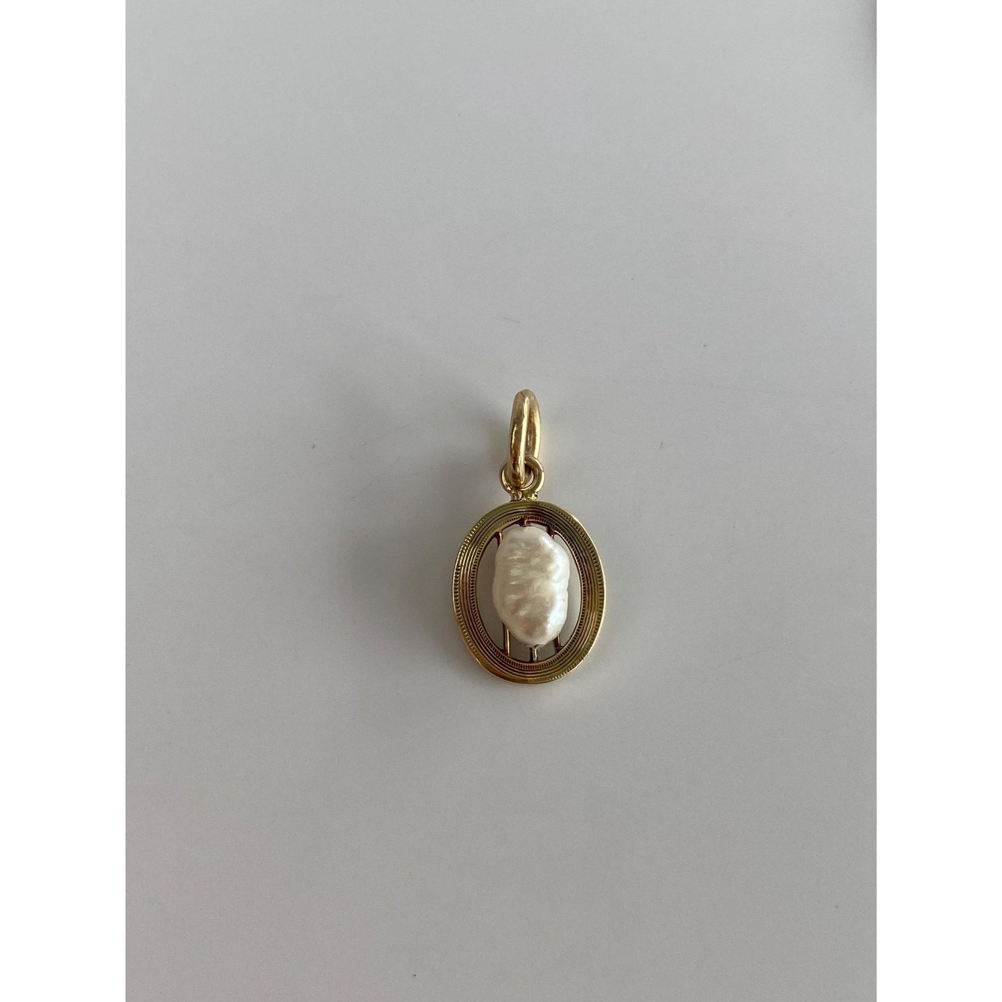 Vintage Solid 14k Yellow Gold Pearl Stick Pin Conversion Charm