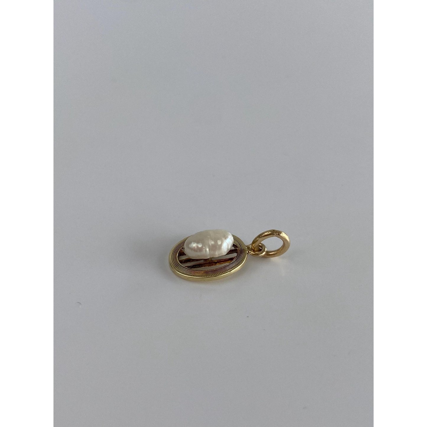 Vintage Solid 14k Yellow Gold Pearl Stick Pin Conversion Charm
